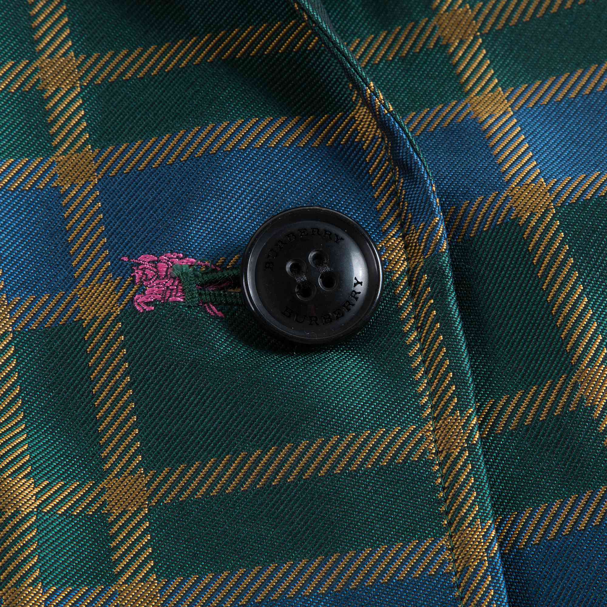 Girls Dark Navy Check Coat