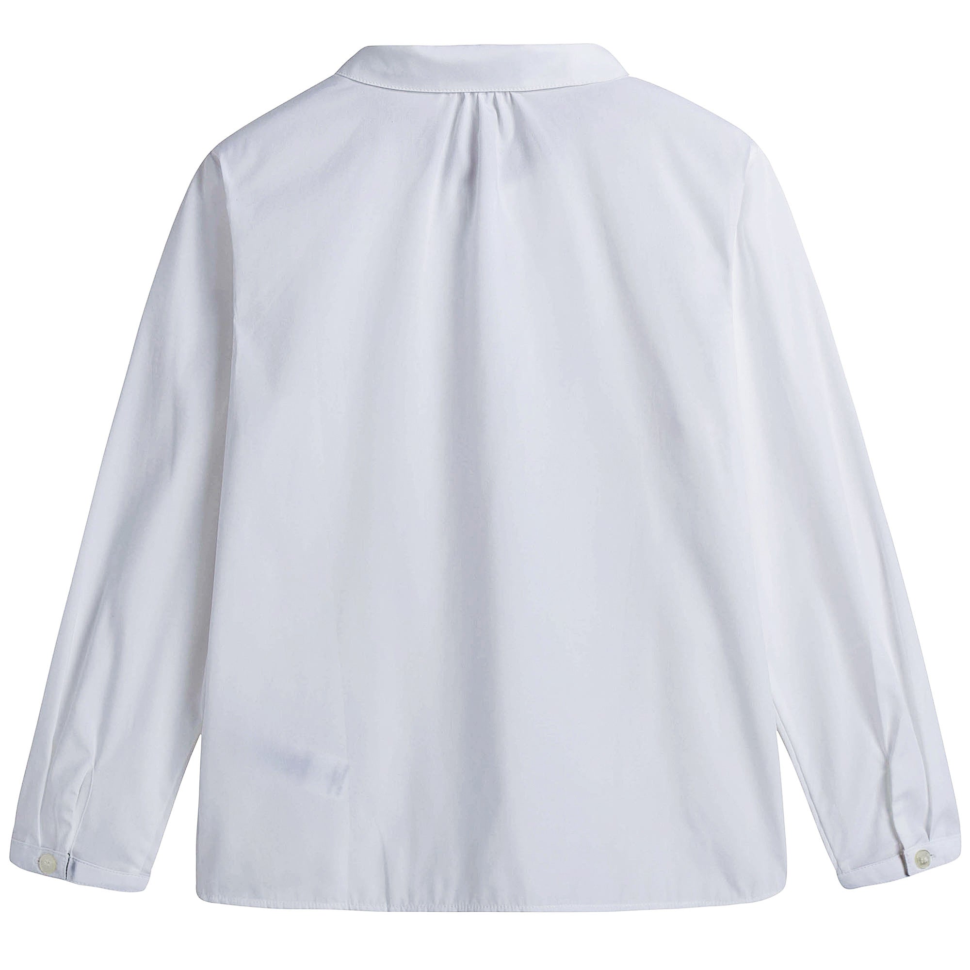 Girls White Cotton Blouse - CÉMAROSE | Children's Fashion Store - 2