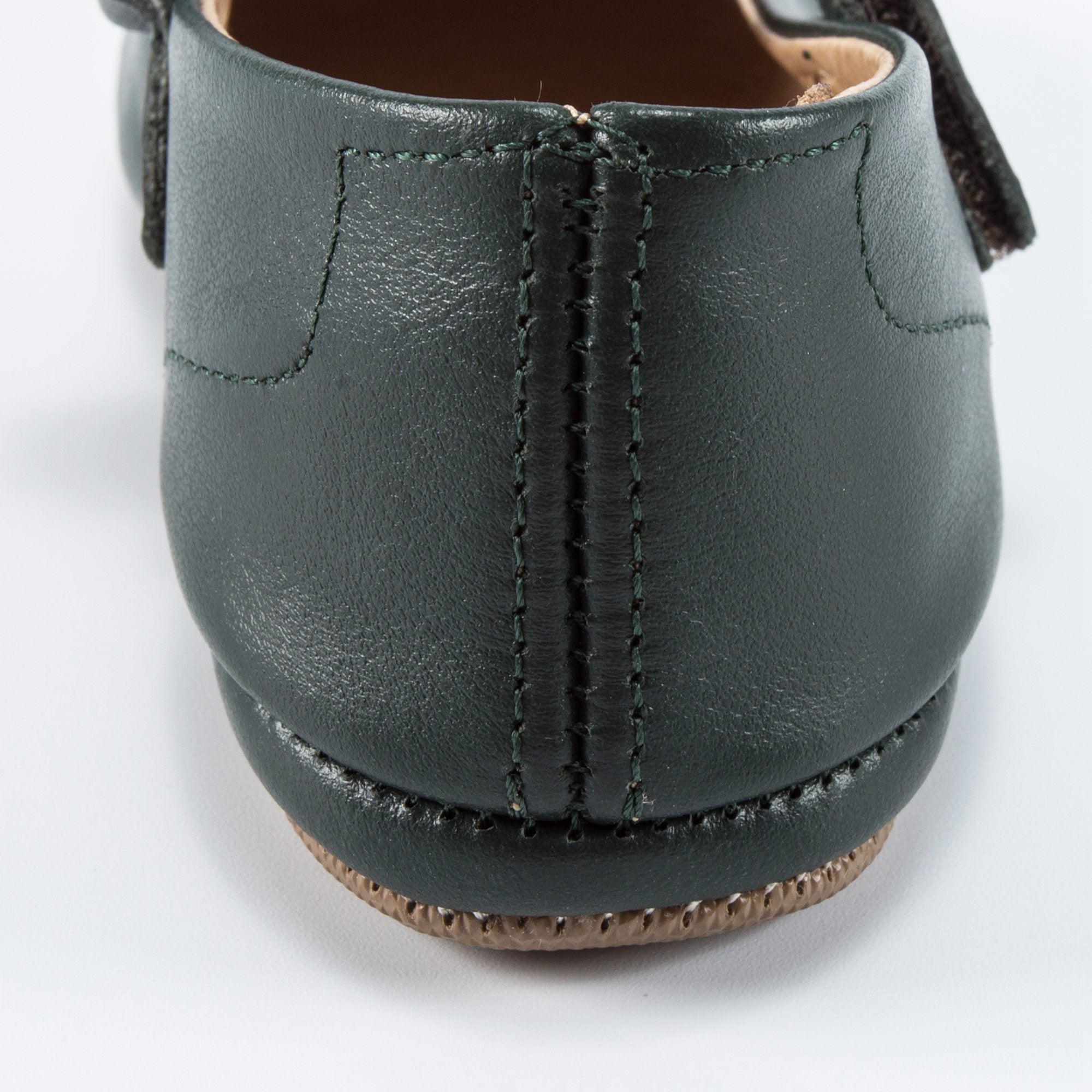 Girls Green Velcro Flats