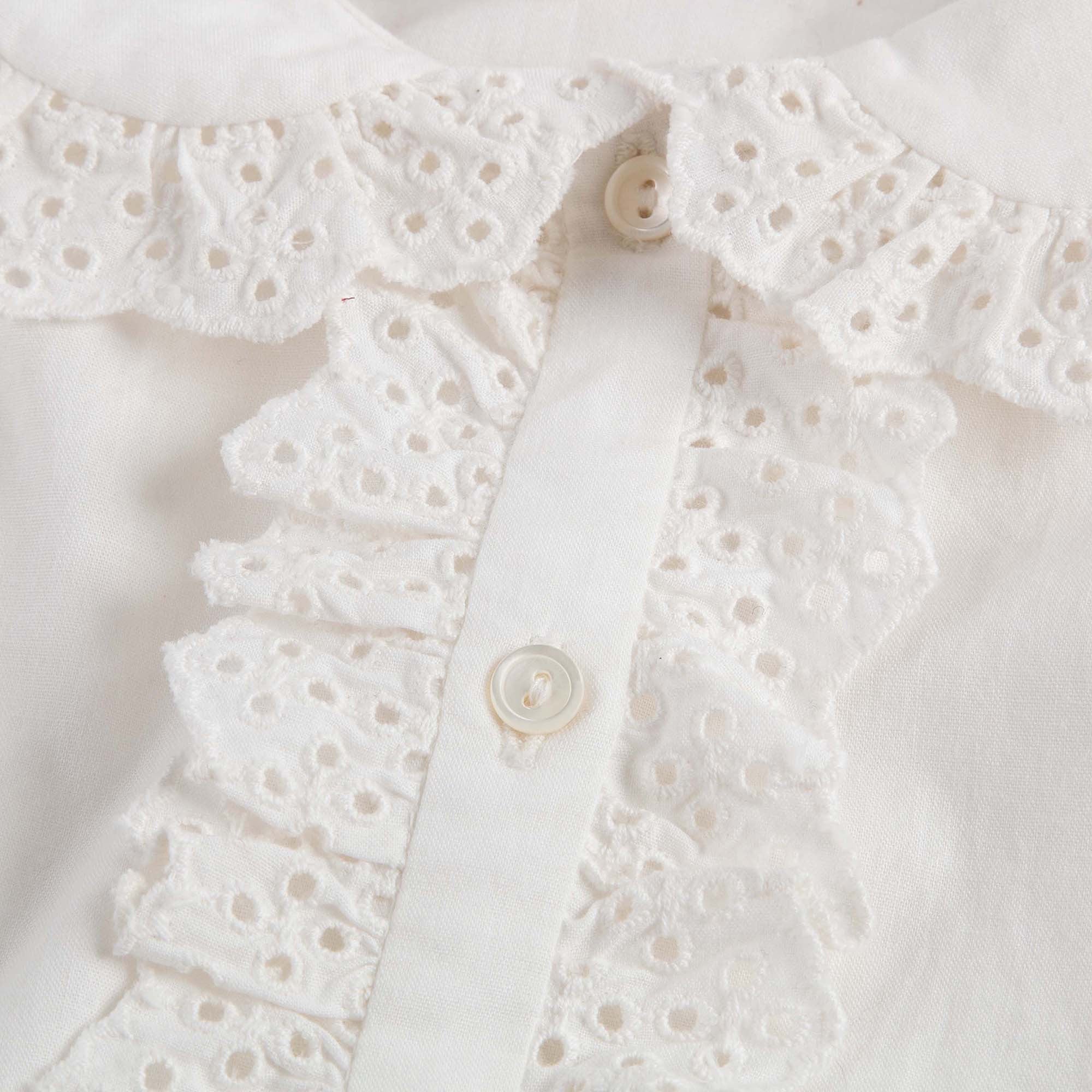 Girls White Lace Shirt - CÉMAROSE | Children's Fashion Store - 6