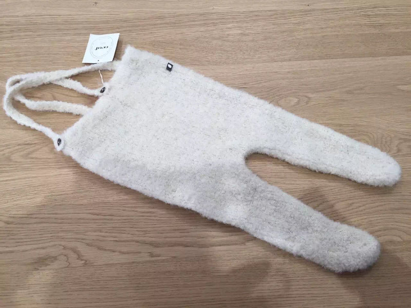 Baby White Alpaga Wool Footie Suspender Trouser - CÉMAROSE | Children's Fashion Store