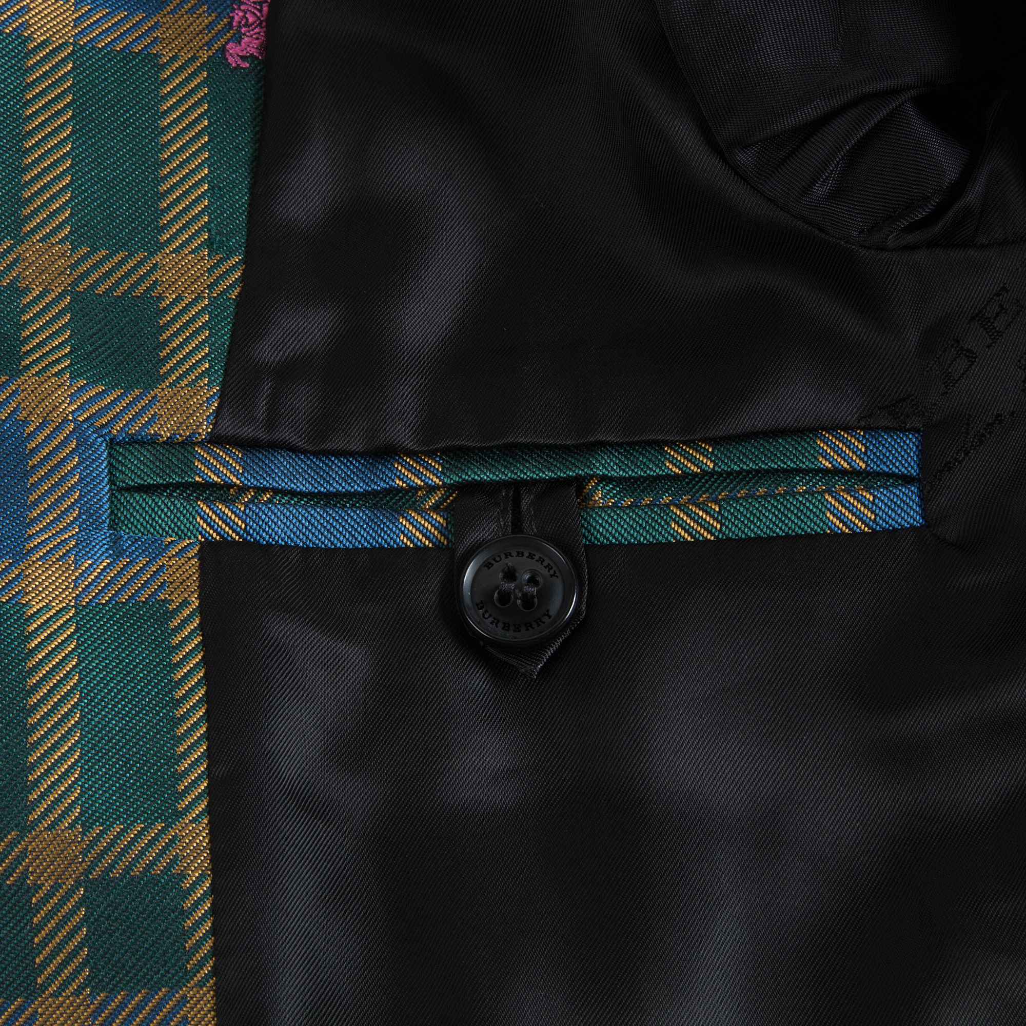 Girls Dark Navy Check Coat