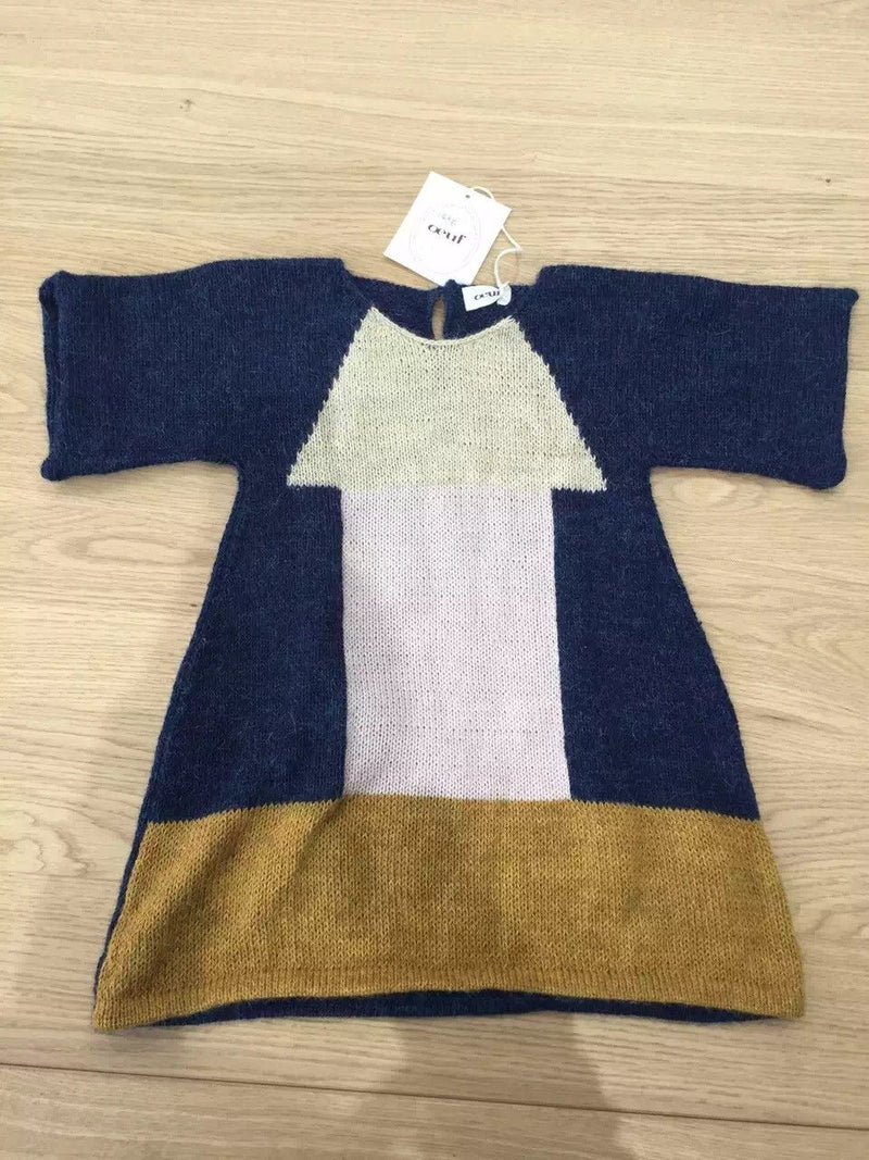 Baby Girls Red Indigo Wool Zoe Dress - CÉMAROSE | Children's Fashion Store