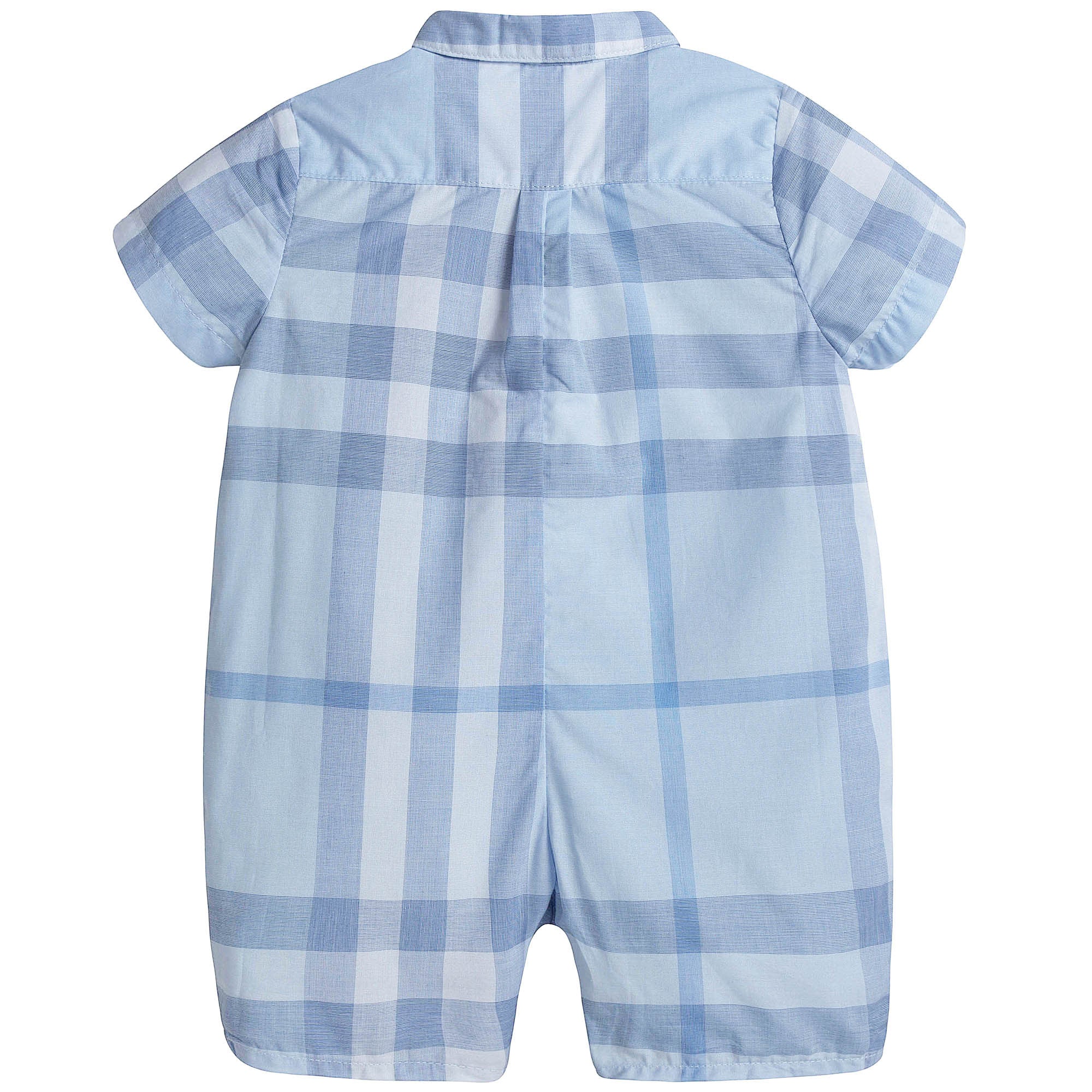 Baby Boys Blue Check Cotton Shortie - CÉMAROSE | Children's Fashion Store - 2