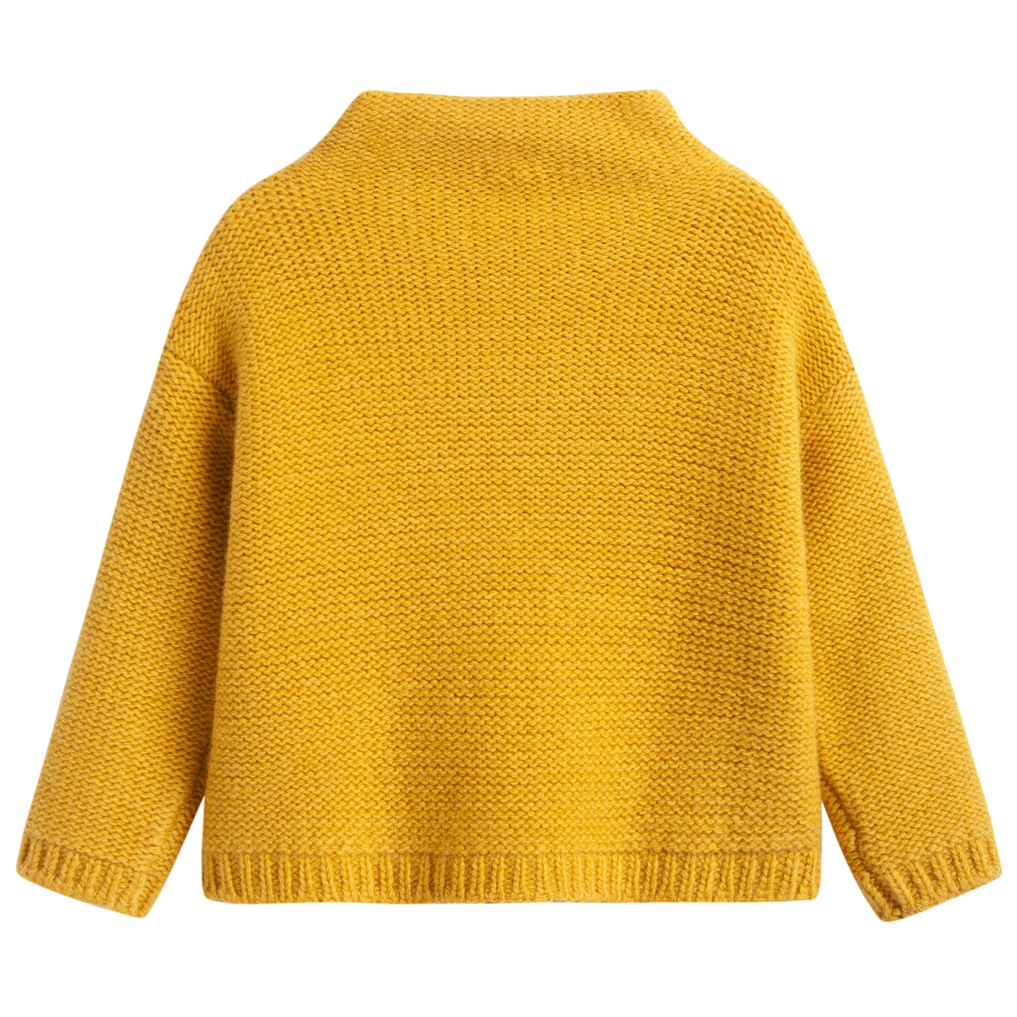 Girls Yellow Wool Sweater Leaves Hollow