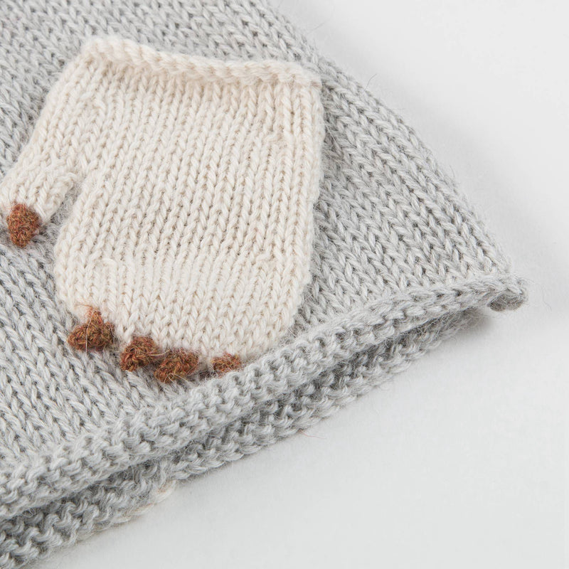 Baby Light Grey Alpaga Wool Monster Sweater
