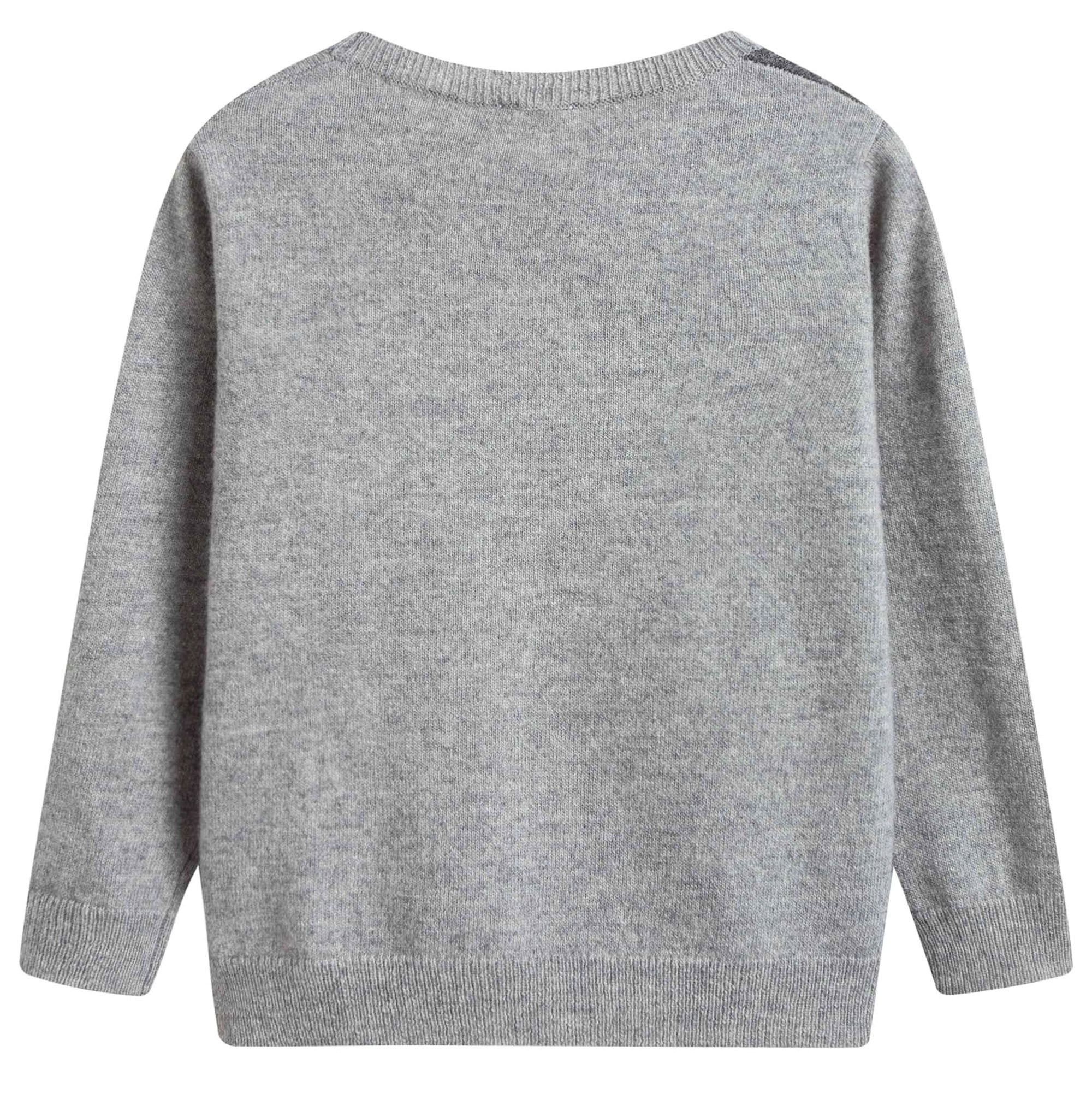 Boys Grey Colour Block Sweater