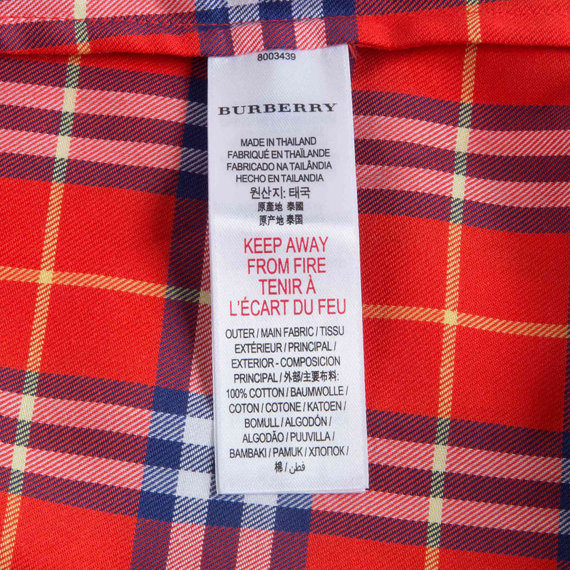Boys Orange Red Check Cotton Polo Shirt
