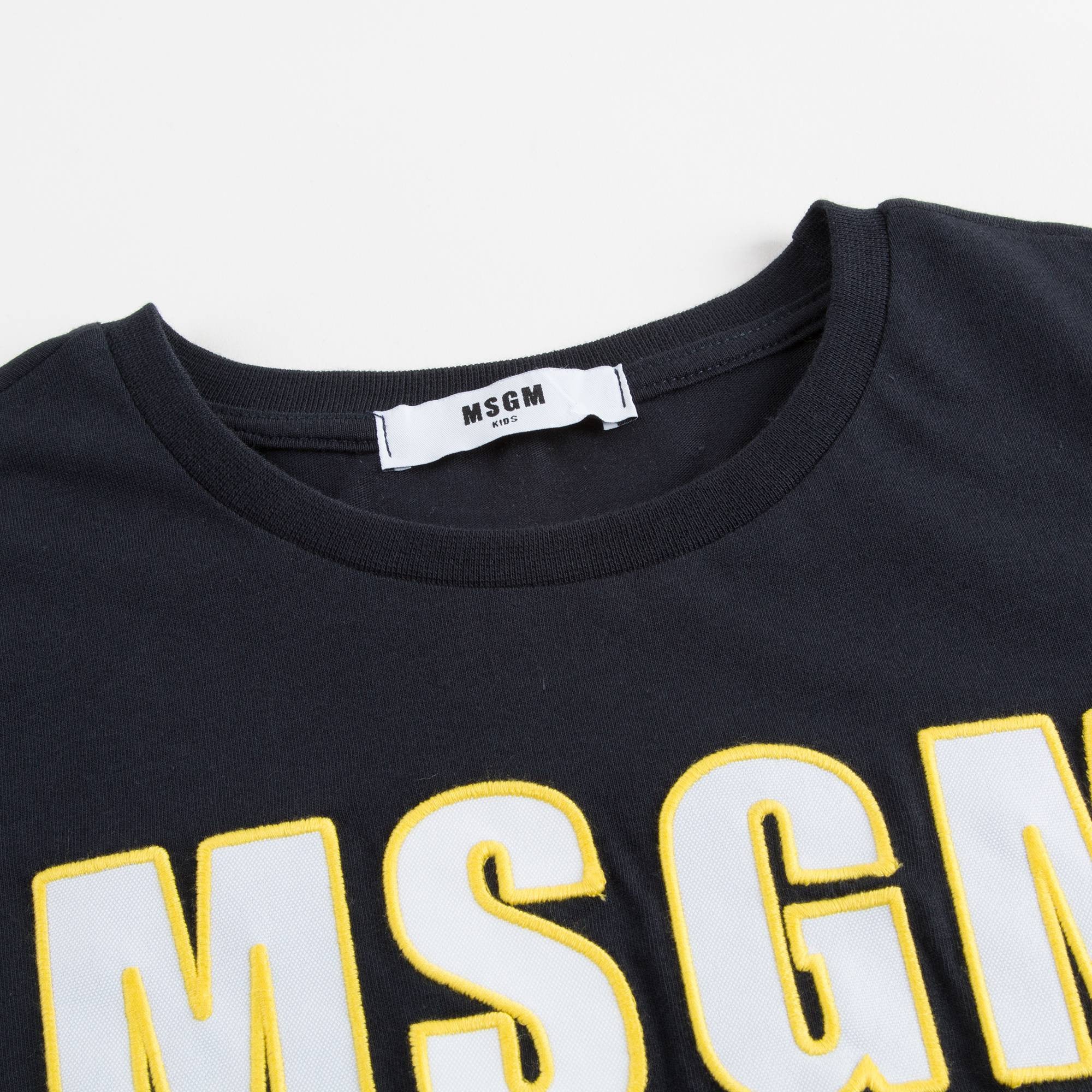 Boys Black Logo Cotton T-shirt