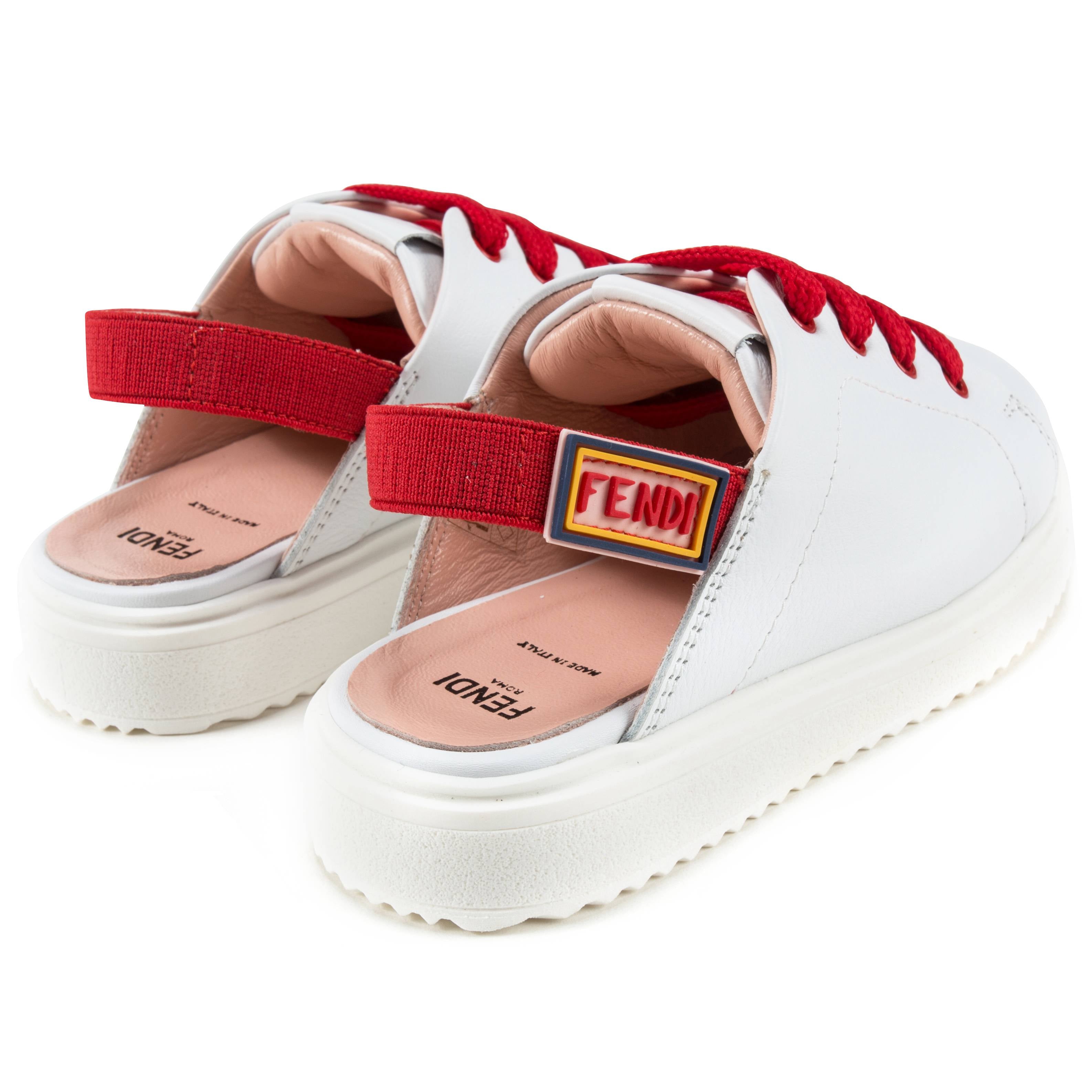 Girls White Leather Sandal Sneakers