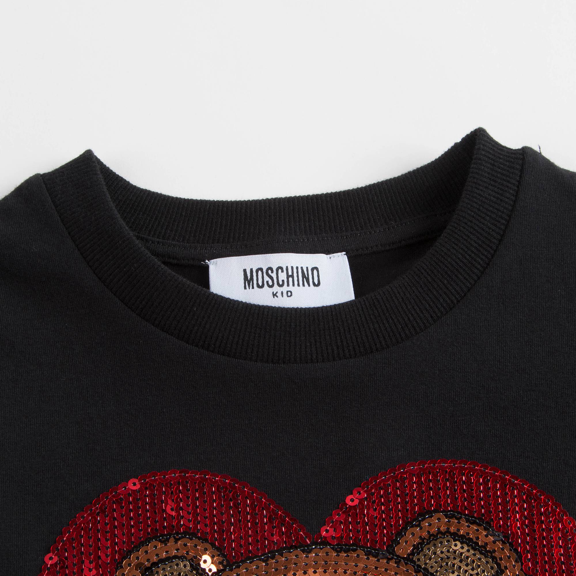 Girls Black Cotton T-shirt