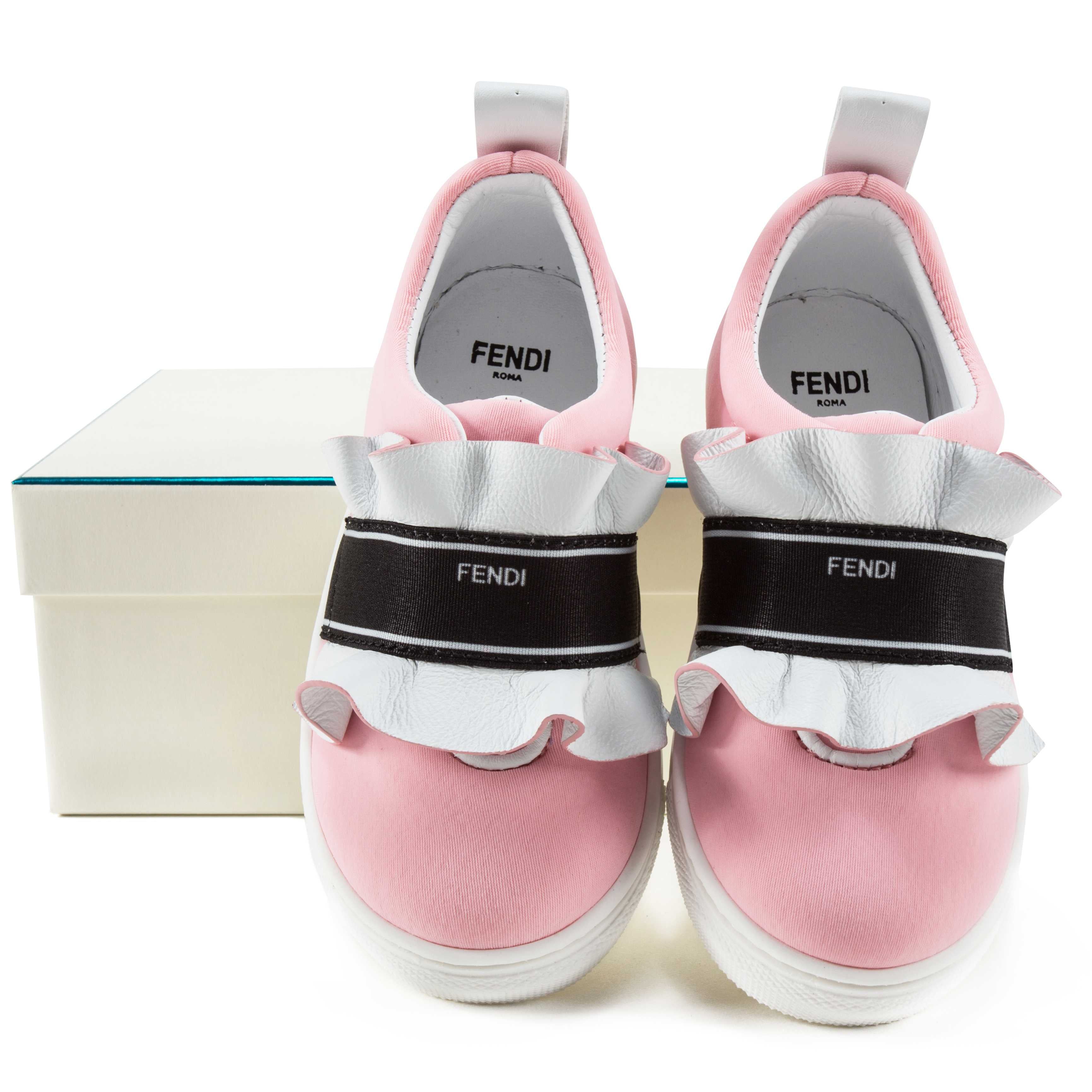 Girls Rosa & Black Logo Shoes