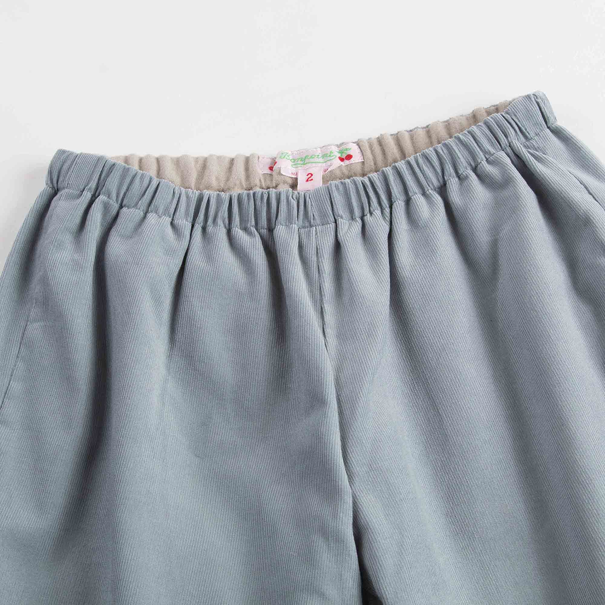 Baby Girls Blue Cotton Trousers - CÉMAROSE | Children's Fashion Store - 4