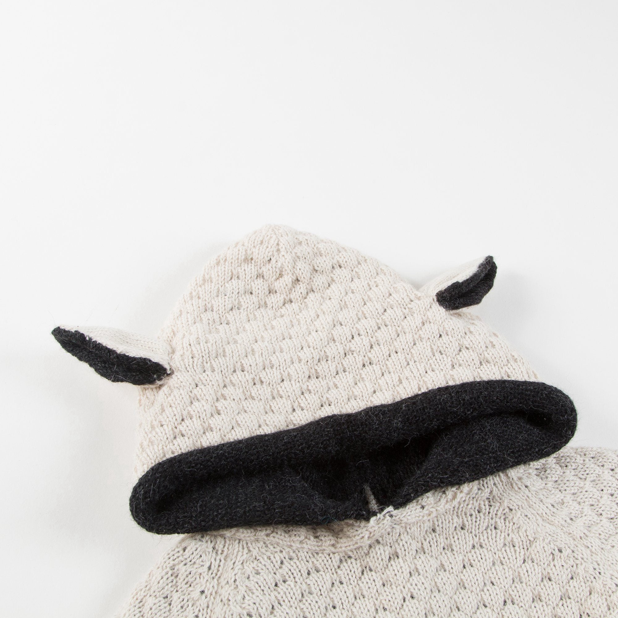 Baby White Sheep Alpaca Hooded Sweater