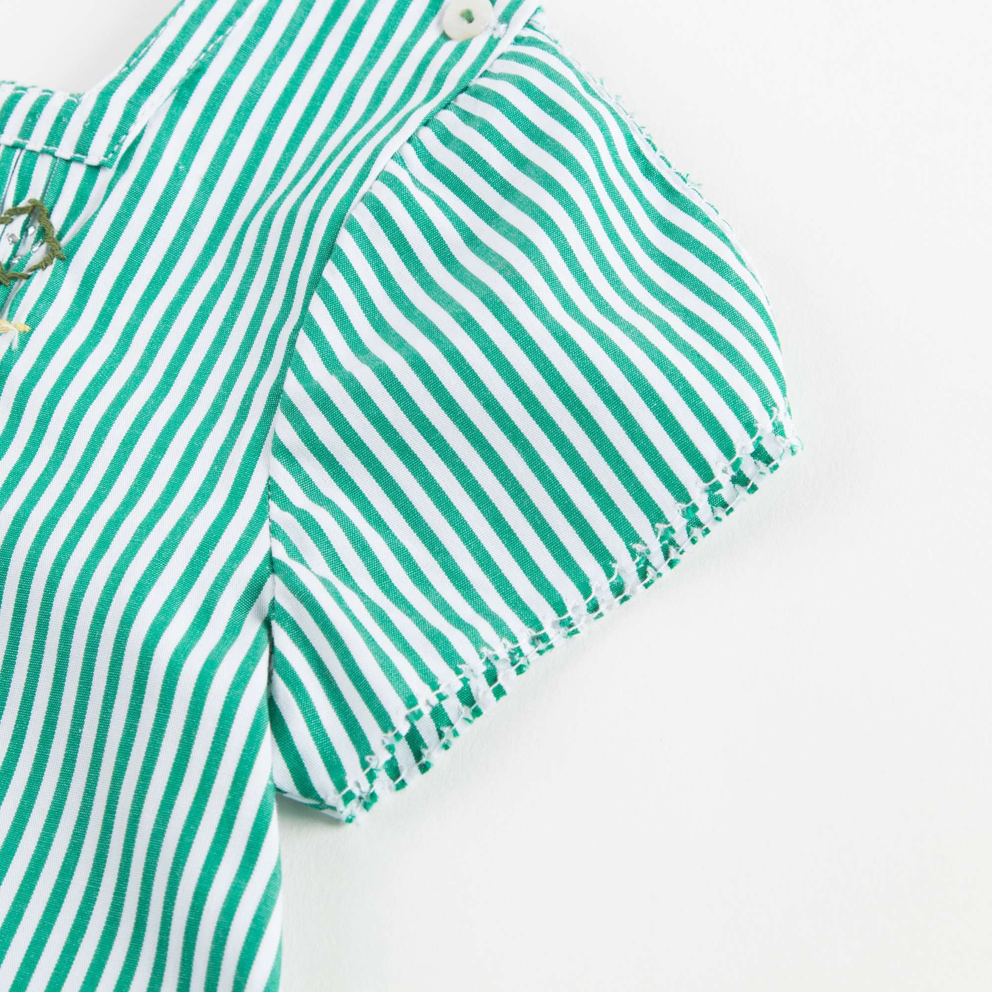 Girls Green Striped Dress