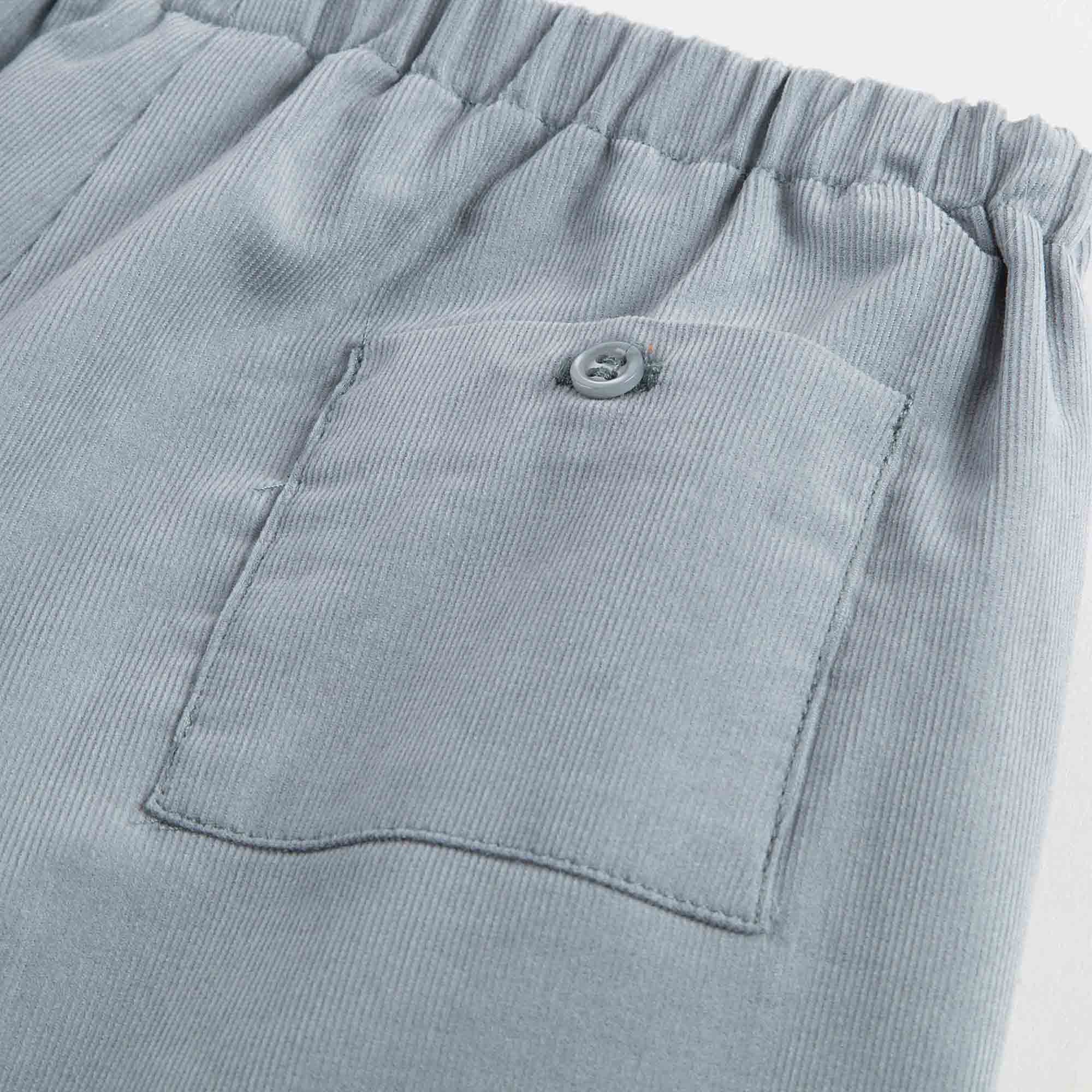 Baby Girls Blue Cotton Trousers - CÉMAROSE | Children's Fashion Store - 7