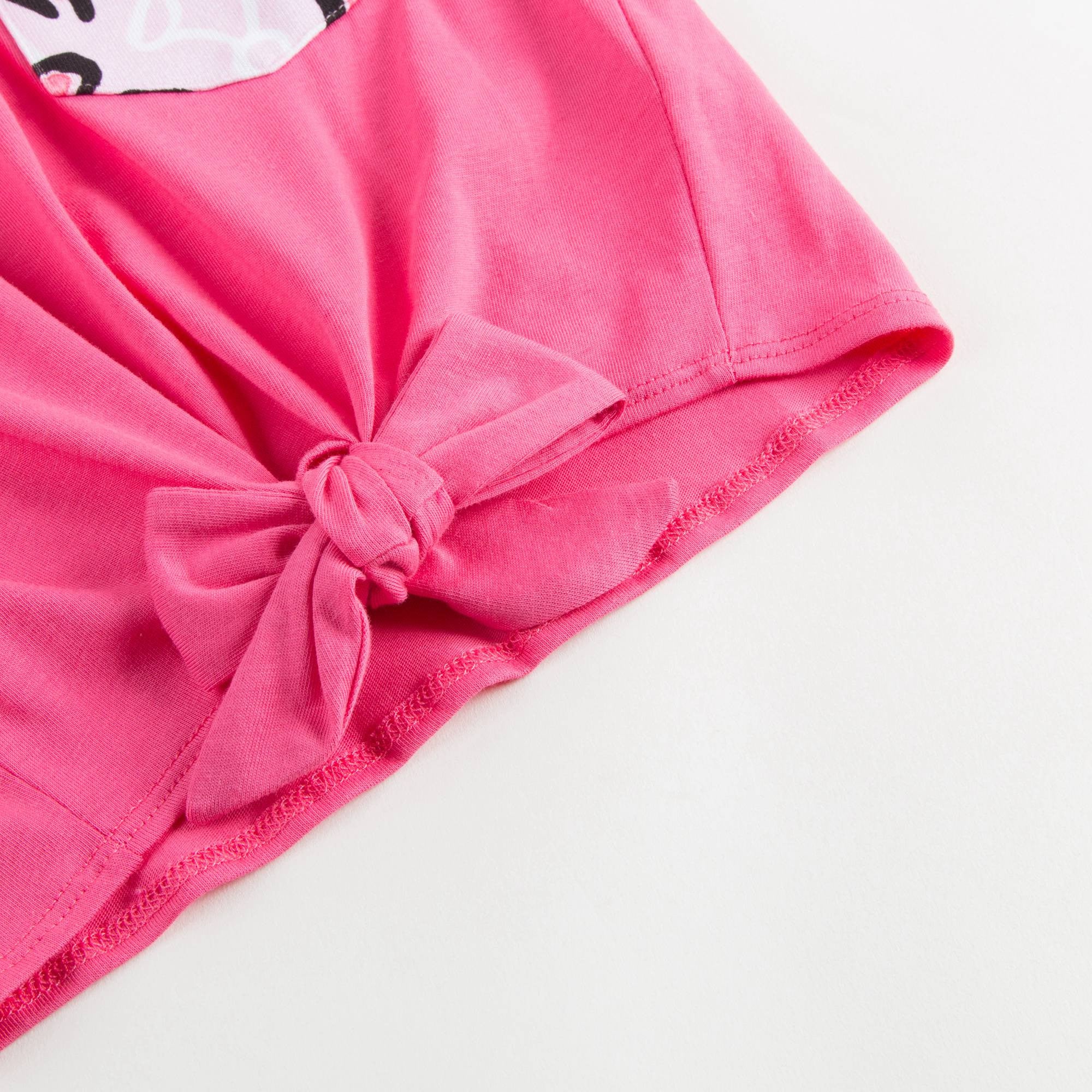 Girls Pink Cotton T-shirt