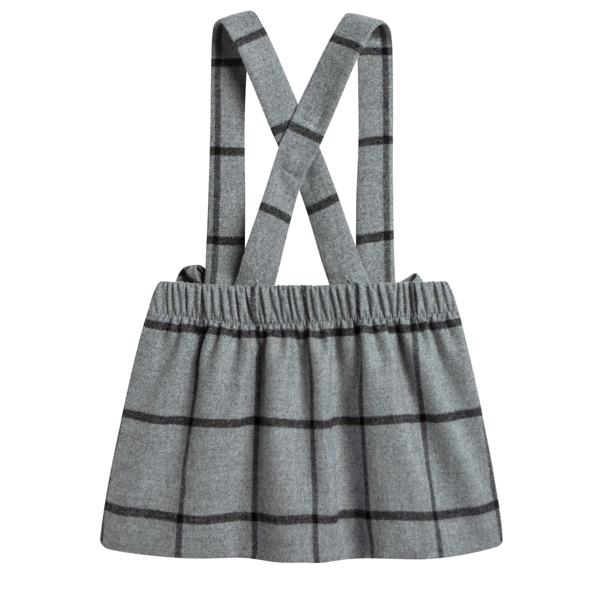 Baby Girls Grey Checked Skirt With Bow