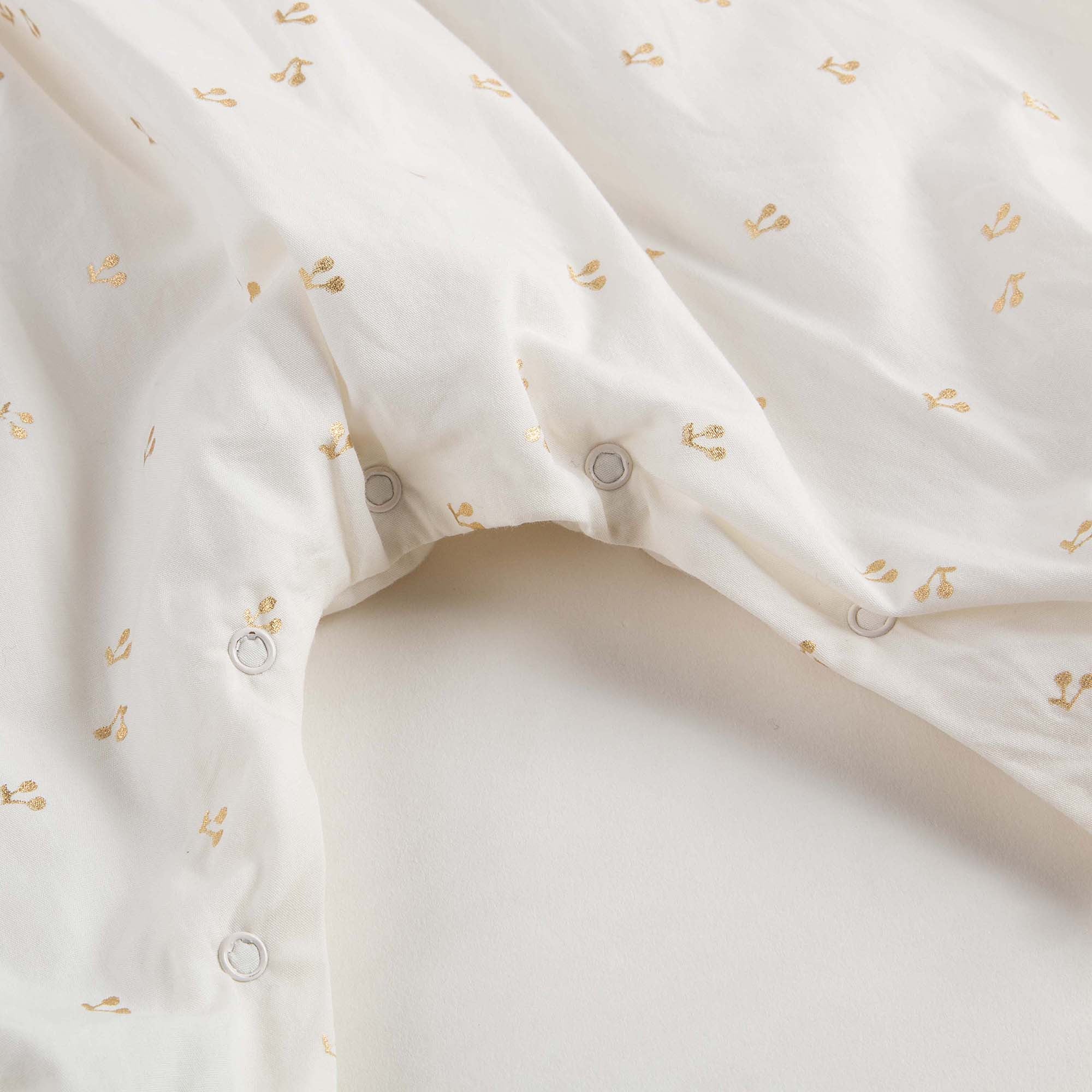 Baby Ivory & Gold Cotton Babysuit - CÉMAROSE | Children's Fashion Store - 4