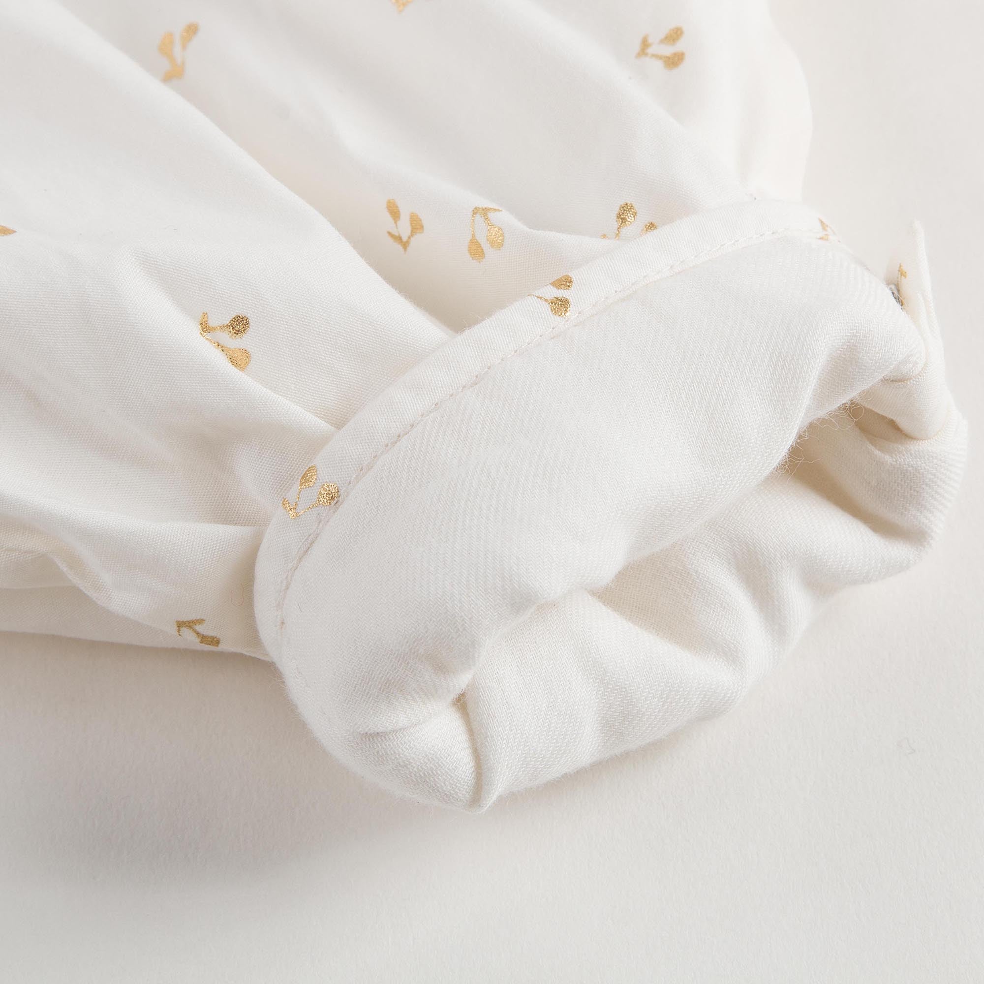 Baby Ivory & Gold Cotton Babysuit - CÉMAROSE | Children's Fashion Store - 5