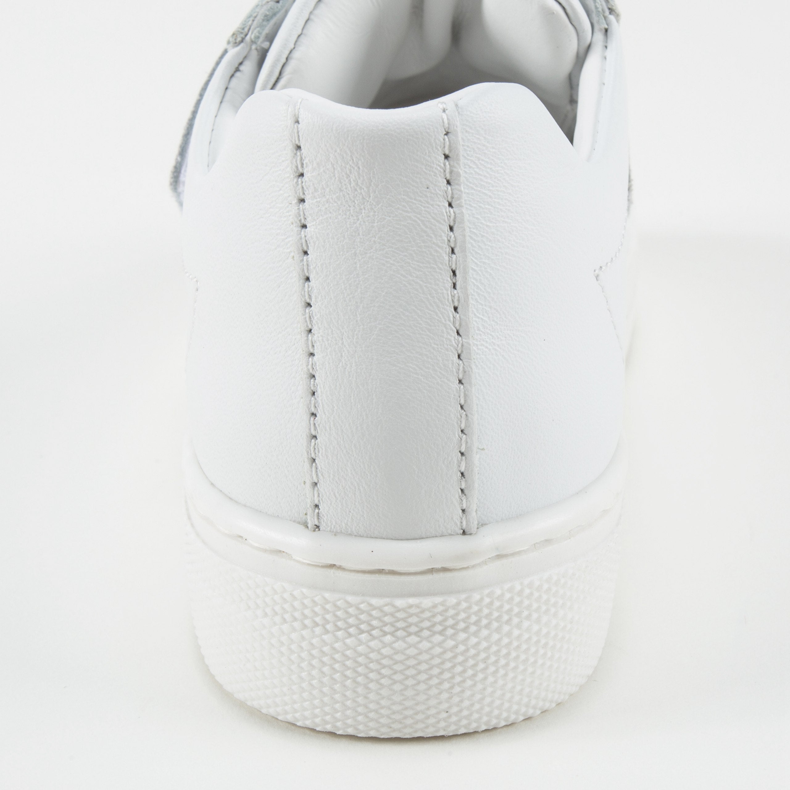 Boys White Velcro Nappa Sneaker Vitello Shoes