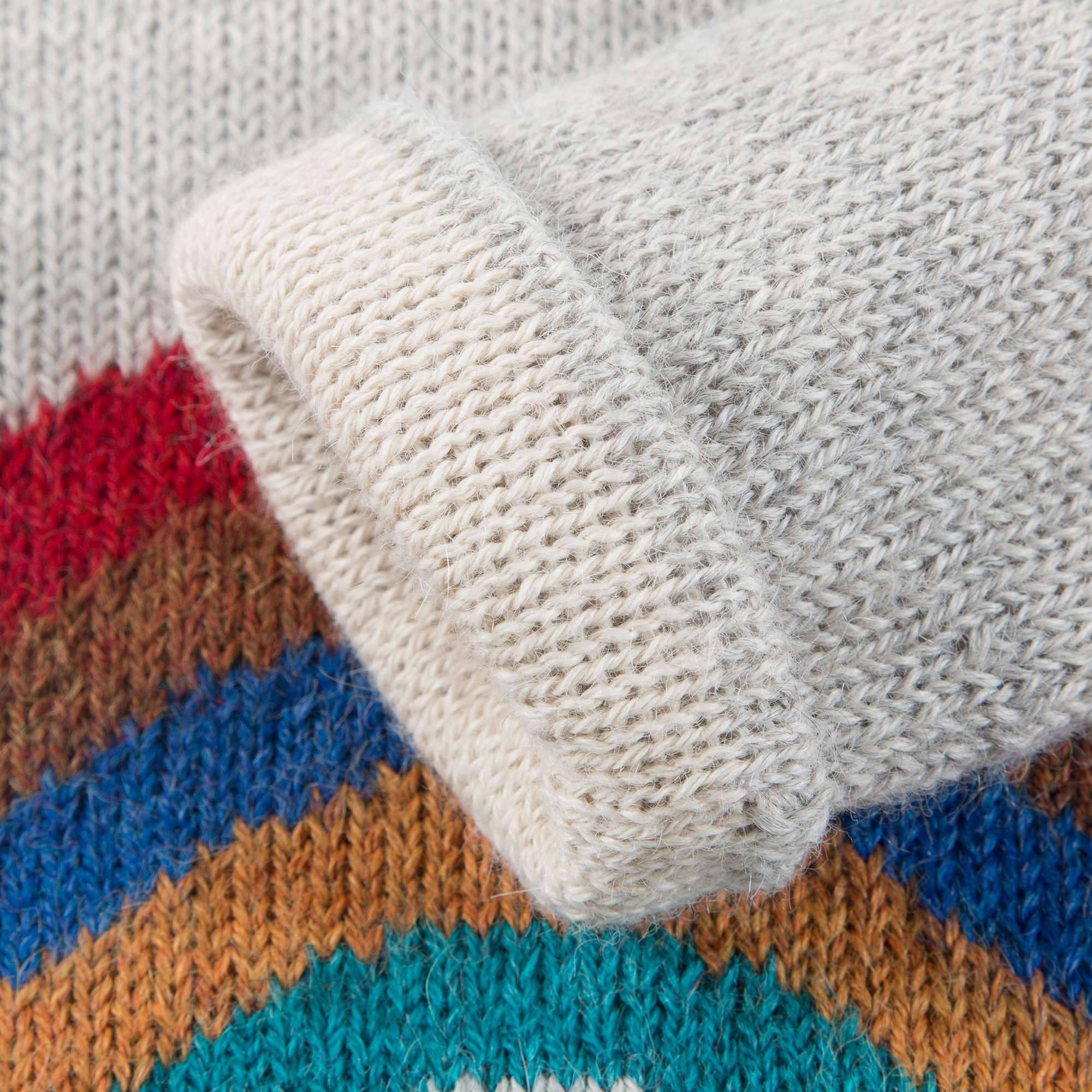 Baby Light Grey Rainbow Alpaca Hooded Sweater