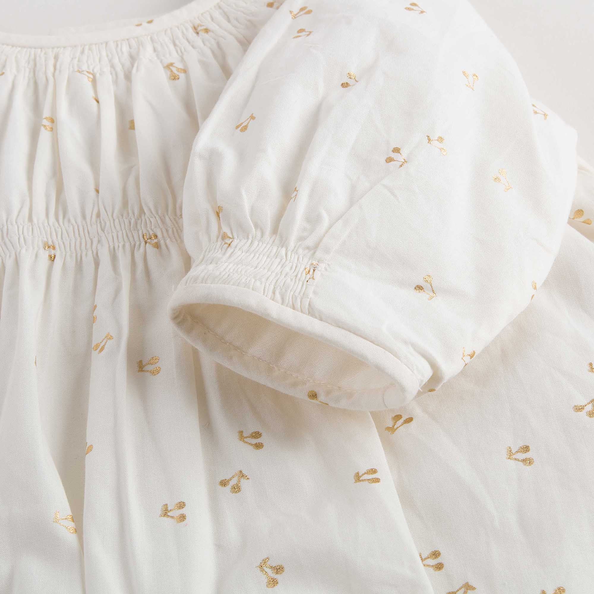 Baby Ivory & Gold Cotton Babysuit - CÉMAROSE | Children's Fashion Store - 6