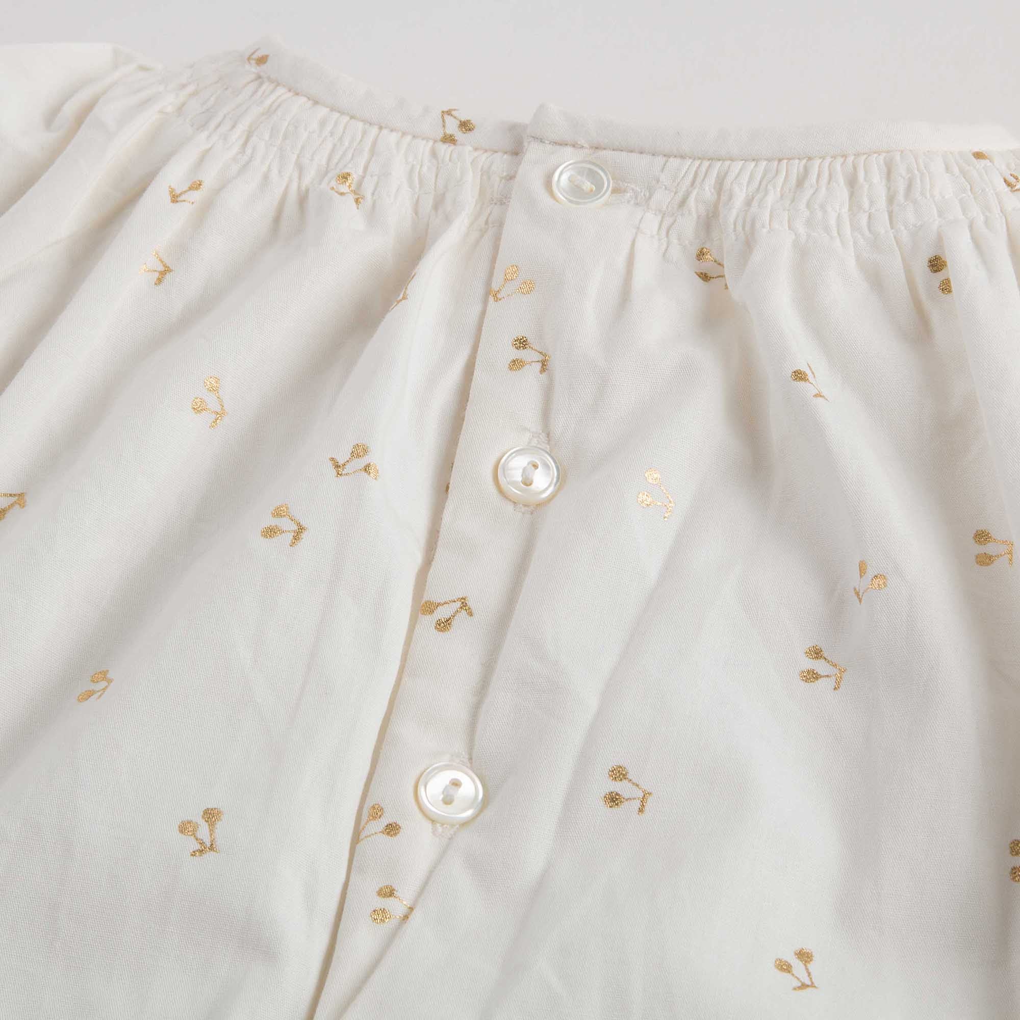 Baby Ivory & Gold Cotton Babysuit - CÉMAROSE | Children's Fashion Store - 7