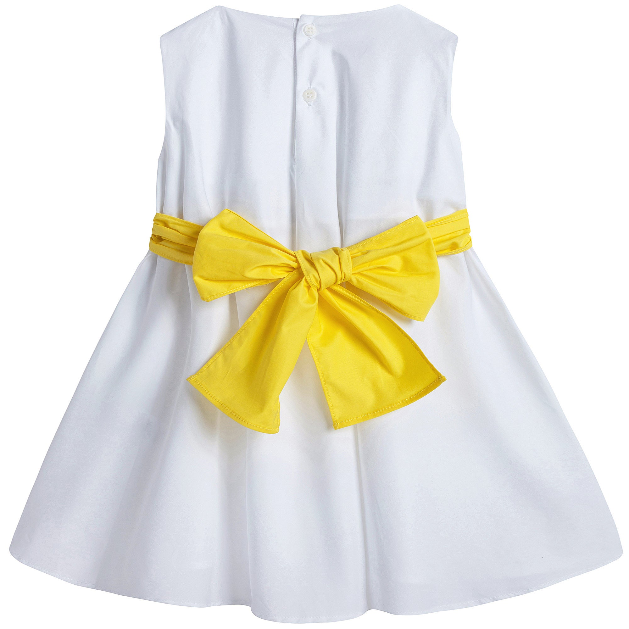 Girls White Dress With Black Bow - CÉMAROSE | Children's Fashion Store - 2