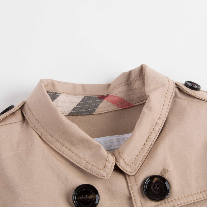 Baby Girls Beige Cotton Trench Dress