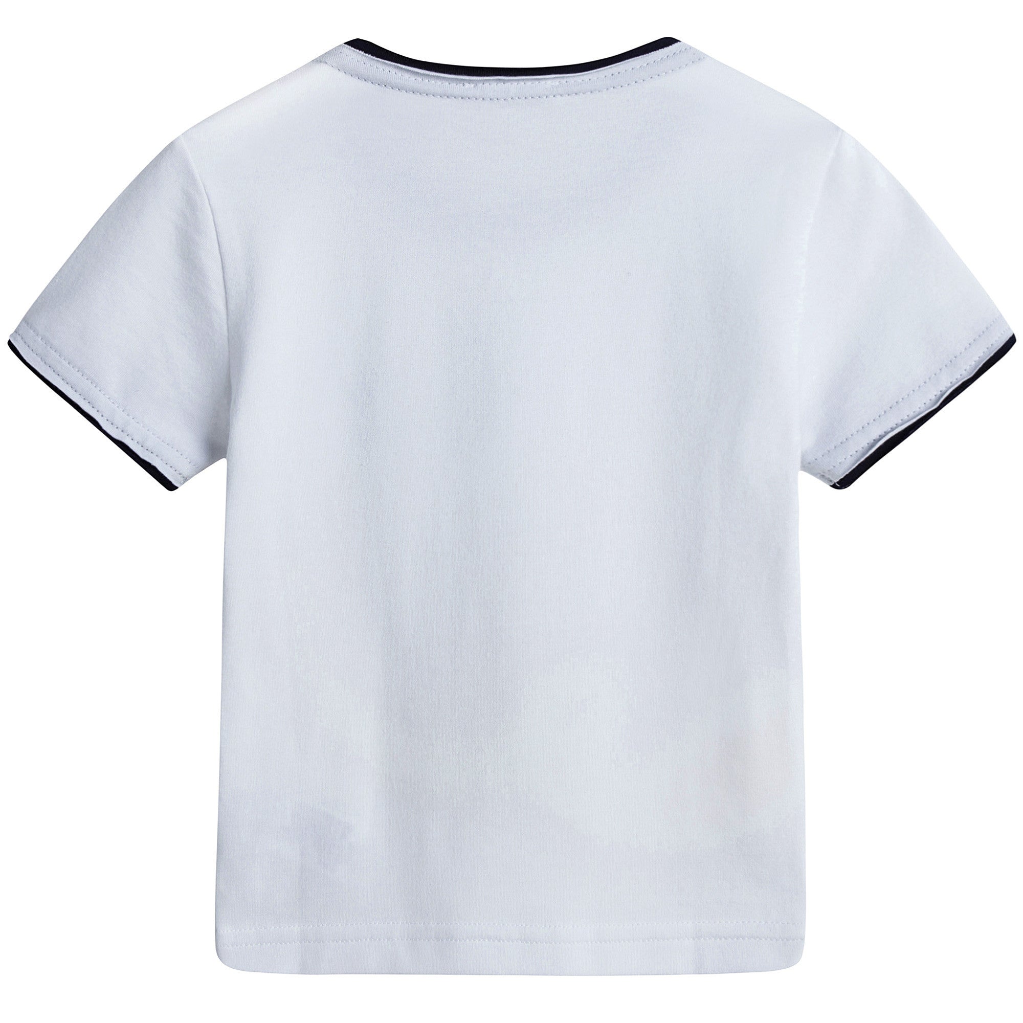 Baby Boys White T-Shirt And Dark Blue Shorts - CÉMAROSE | Children's Fashion Store - 4
