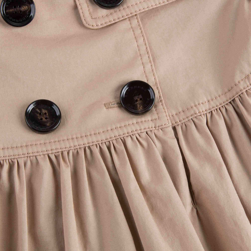 Baby Girls Beige Cotton Trench Dress