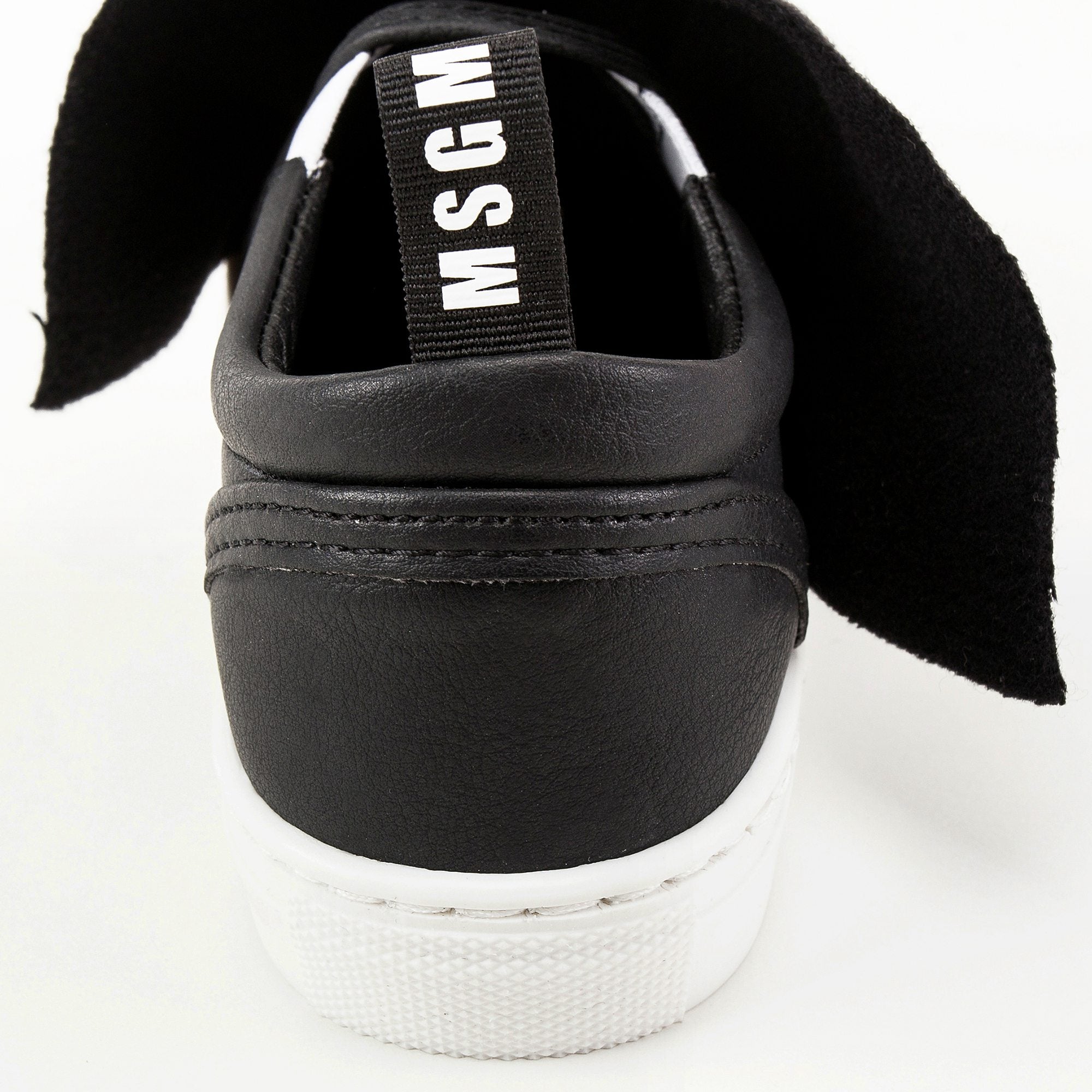 Girls Black Logo Trainers With Ruffle