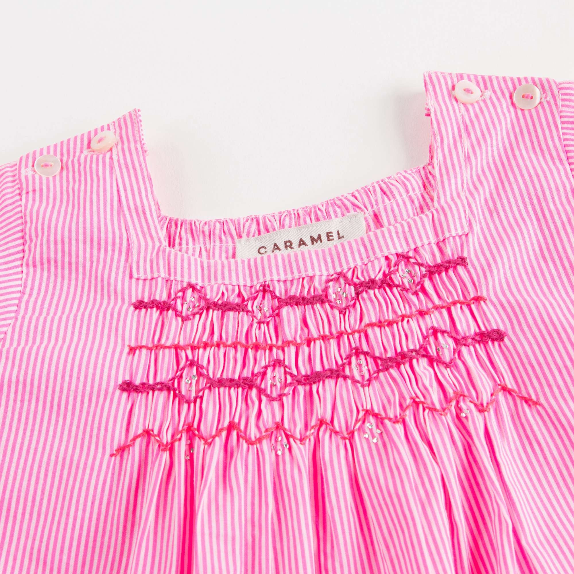 Baby Girls Pink Striped Cotton Dress