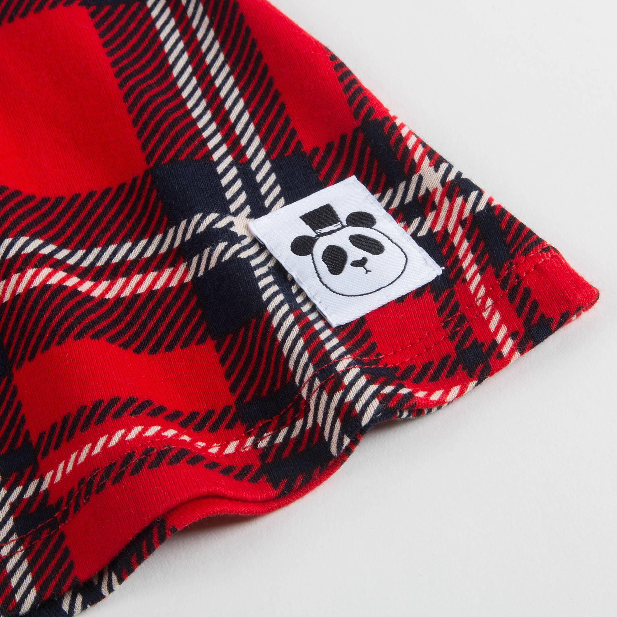 Girls Red Check Organic Cotton Dress