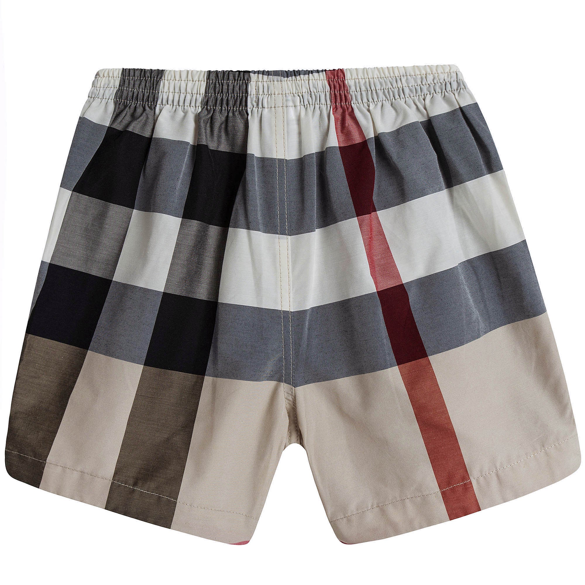 Baby Boys Beige Check Swim Shorts - CÉMAROSE | Children's Fashion Store - 2