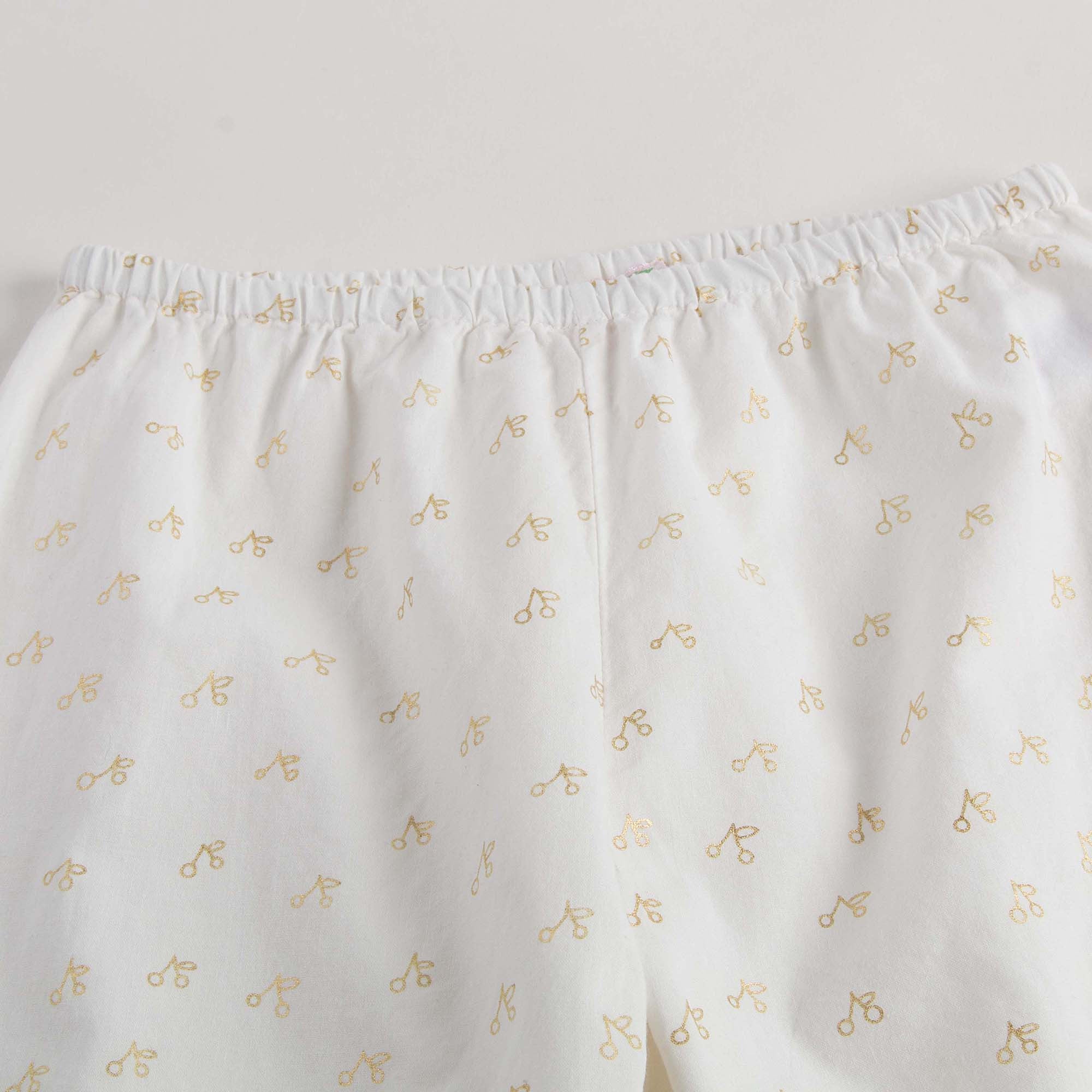 Girls White With Gold Cherry Pyjama - CÉMAROSE | Children's Fashion Store - 13