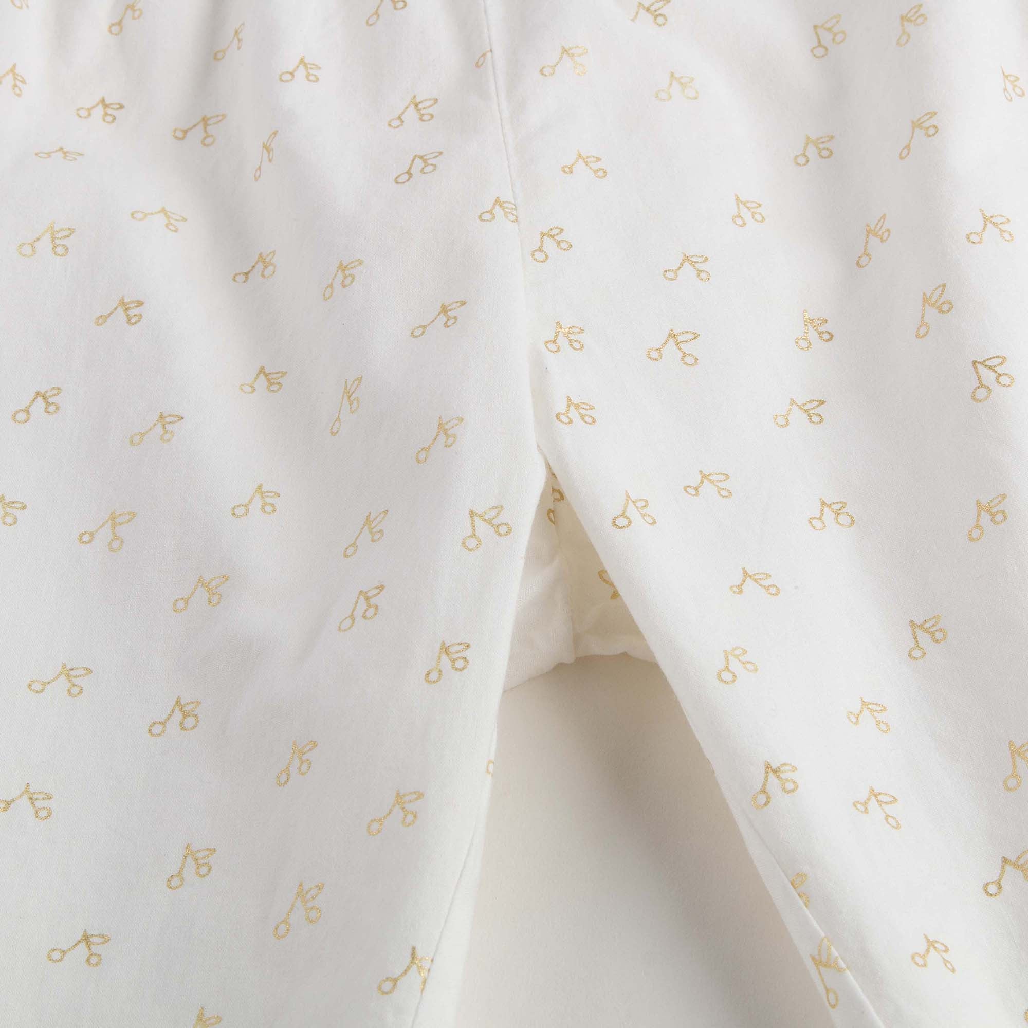 Girls White With Gold Cherry Pyjama - CÉMAROSE | Children's Fashion Store - 14