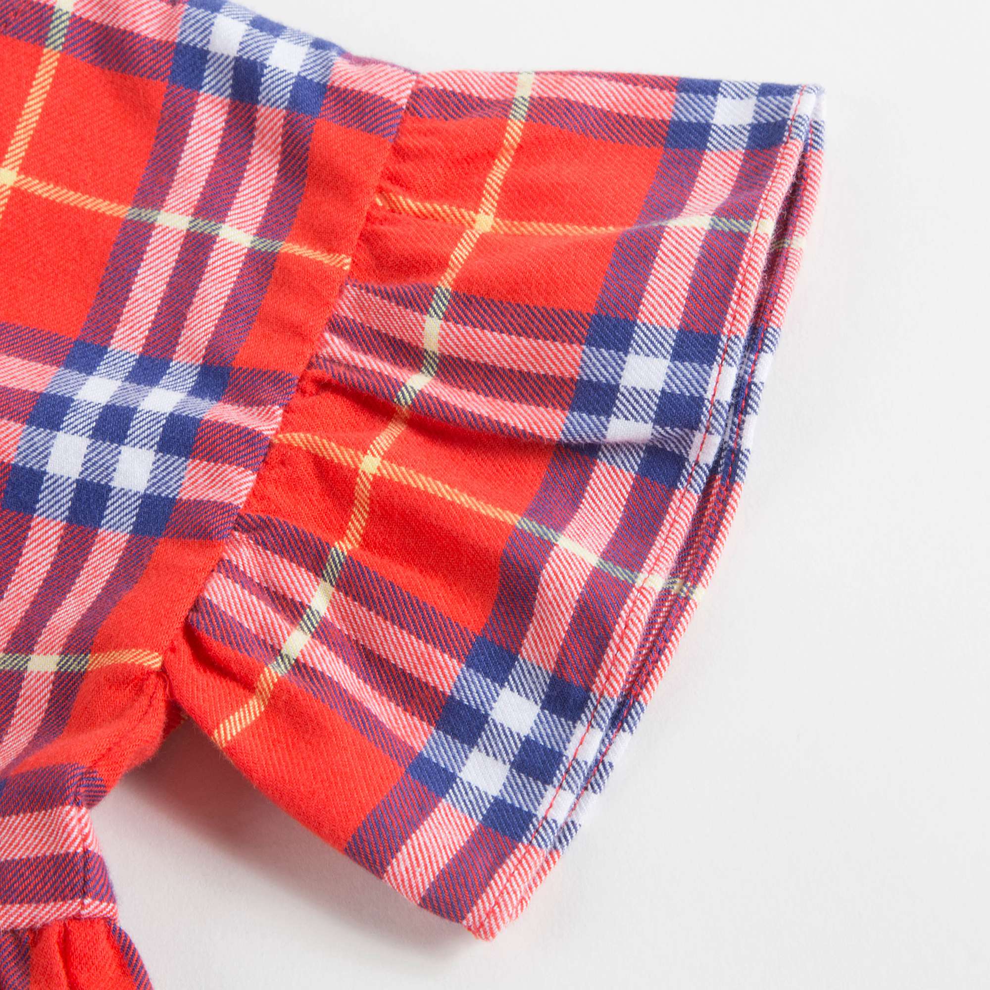 Baby Orange Red Check Cotton Dress