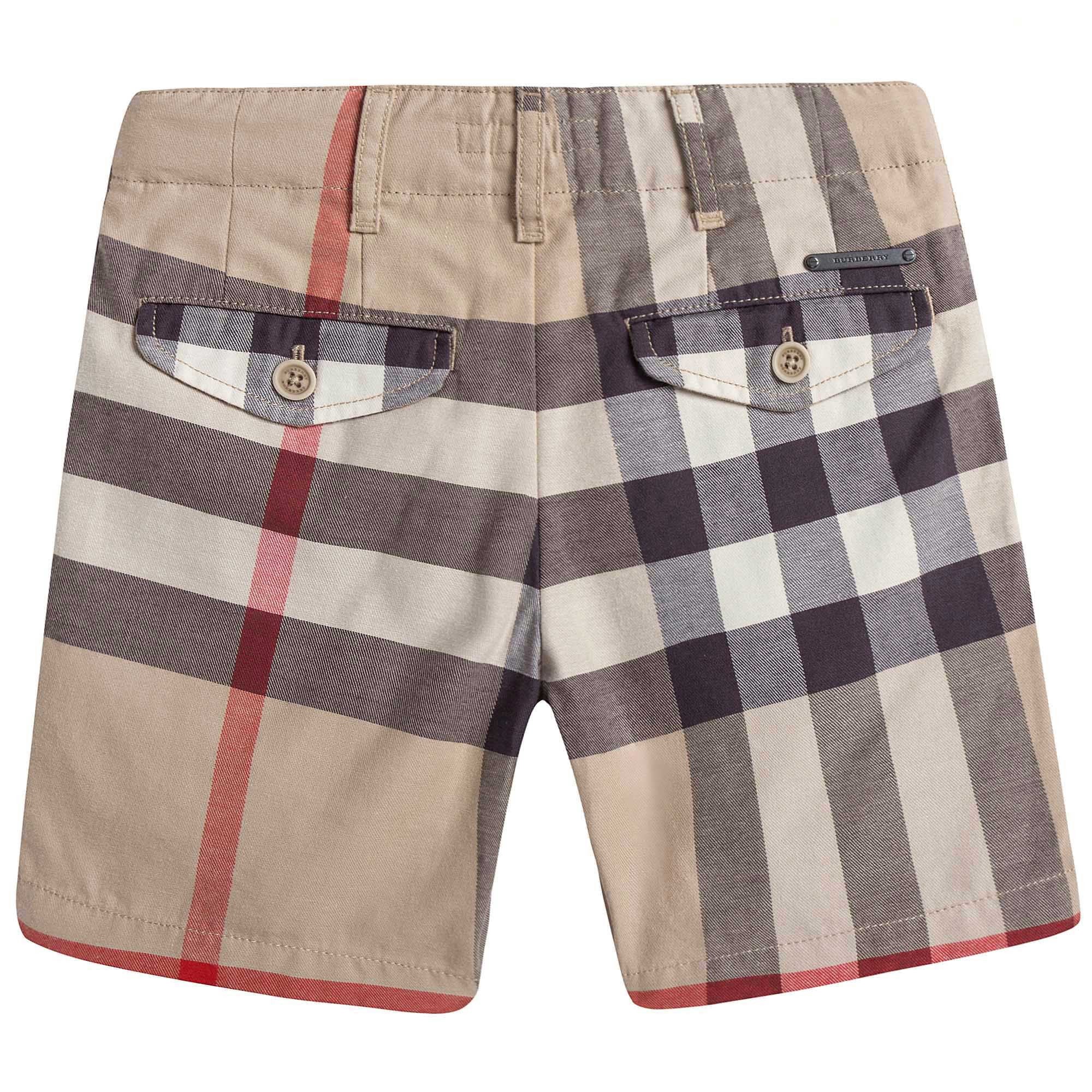 Boys Beige Checked Cotton Shorts - CÉMAROSE | Children's Fashion Store - 2