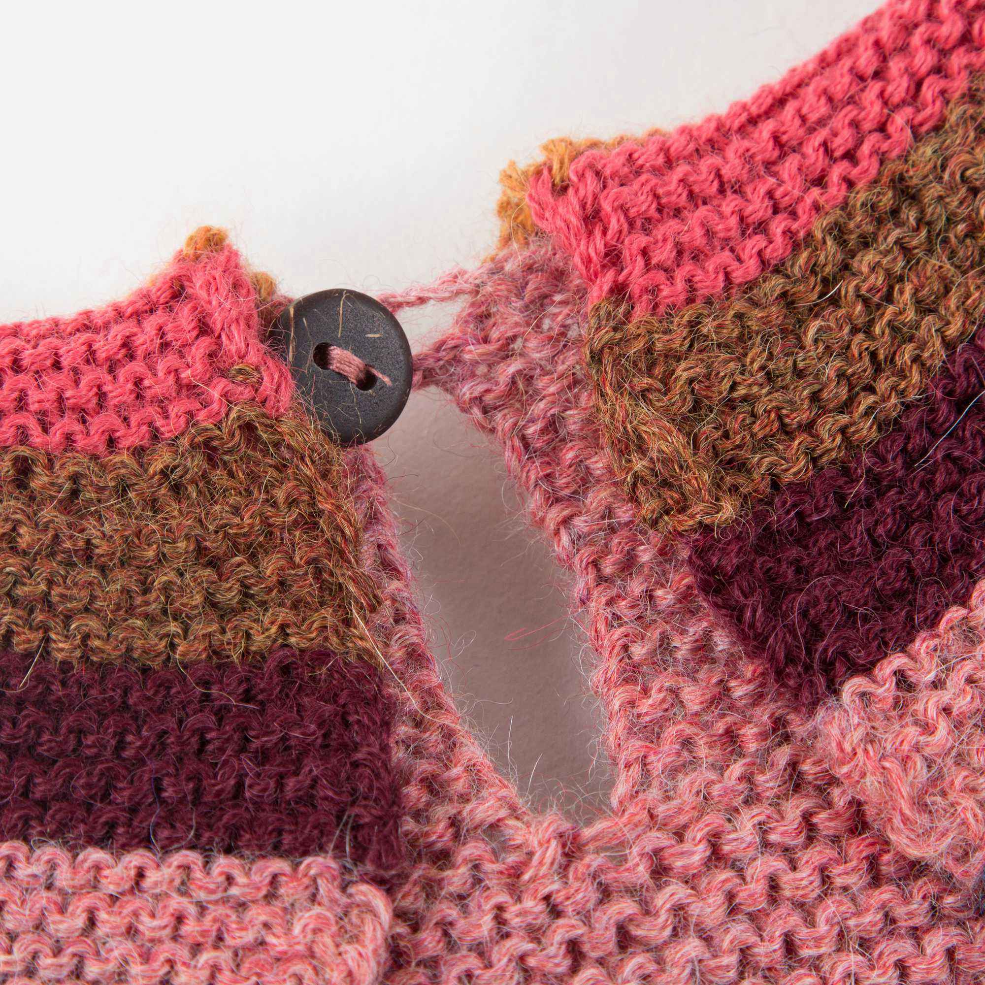Girls Rose Pink Rainbow Alpaca Wool Dress