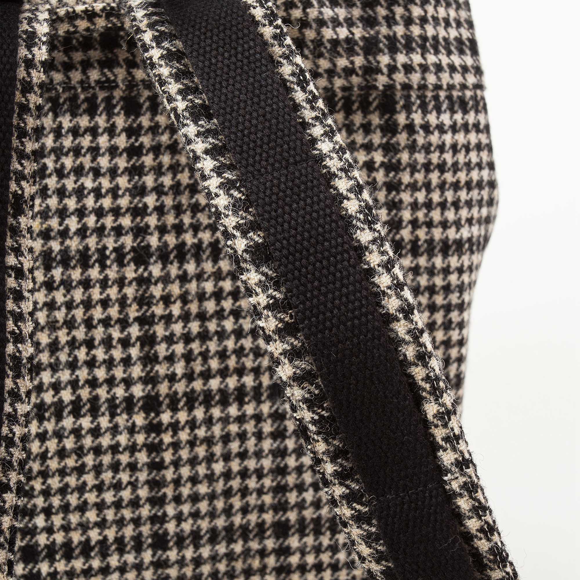 Black Check Wool Backpack