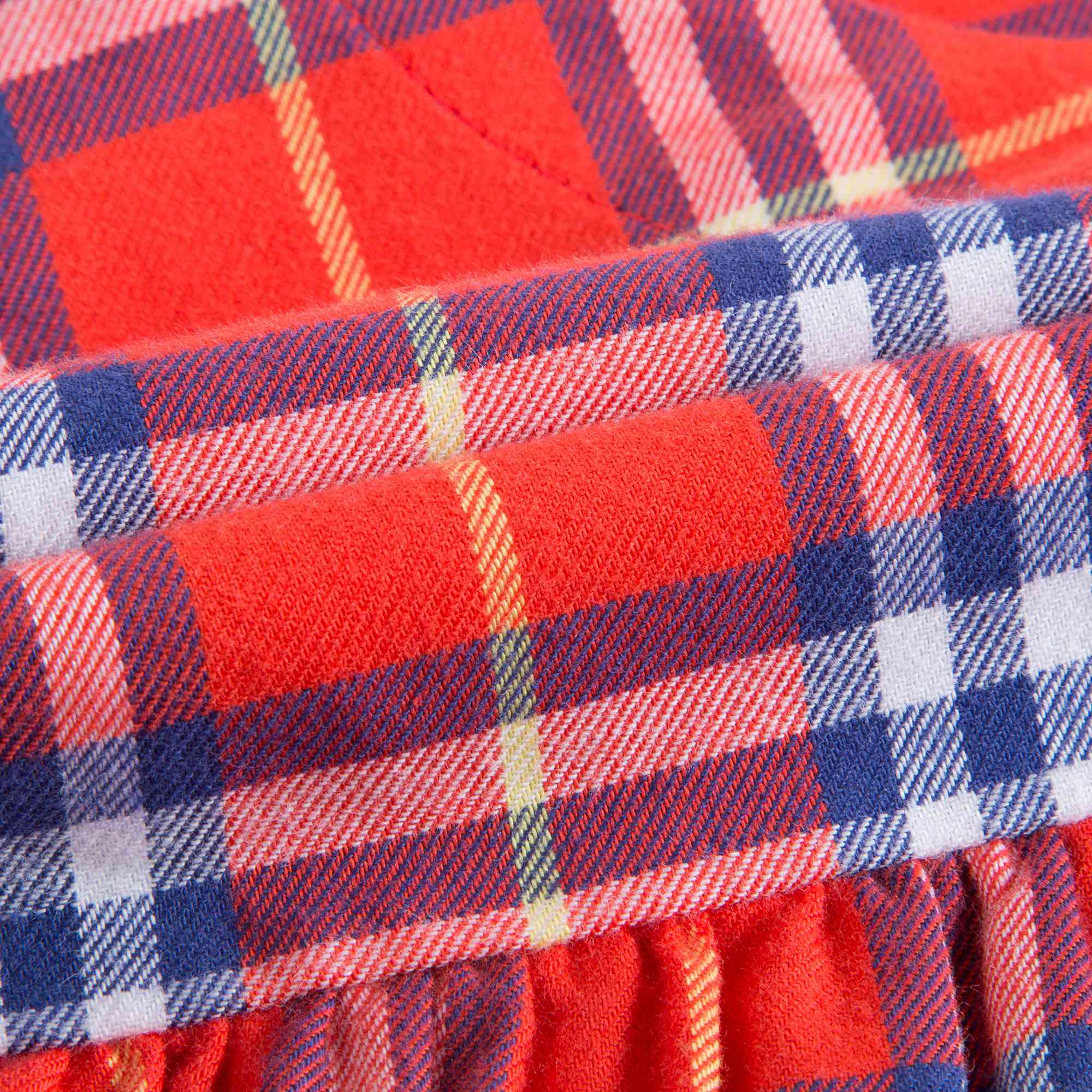 Baby Orange Red Check Cotton Dress