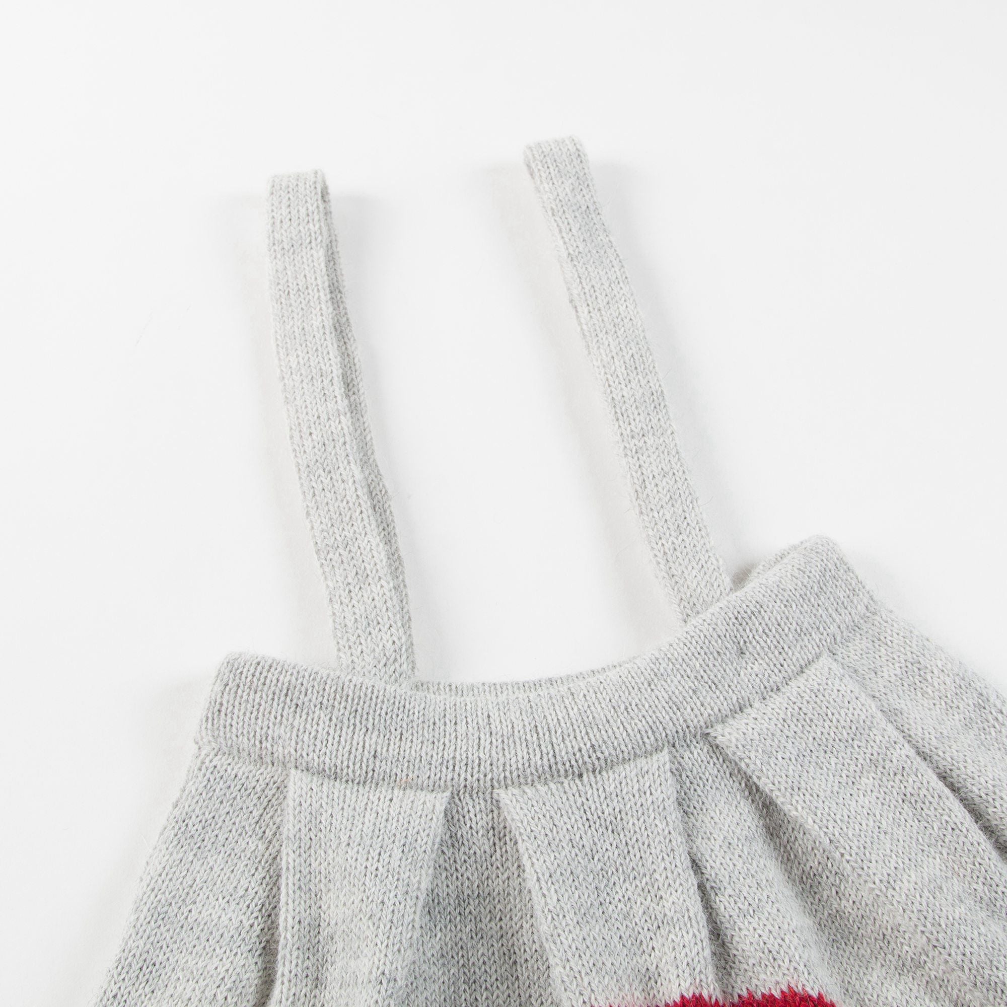 Girls Light Grey Rainbow Alpaca Wool Skirt