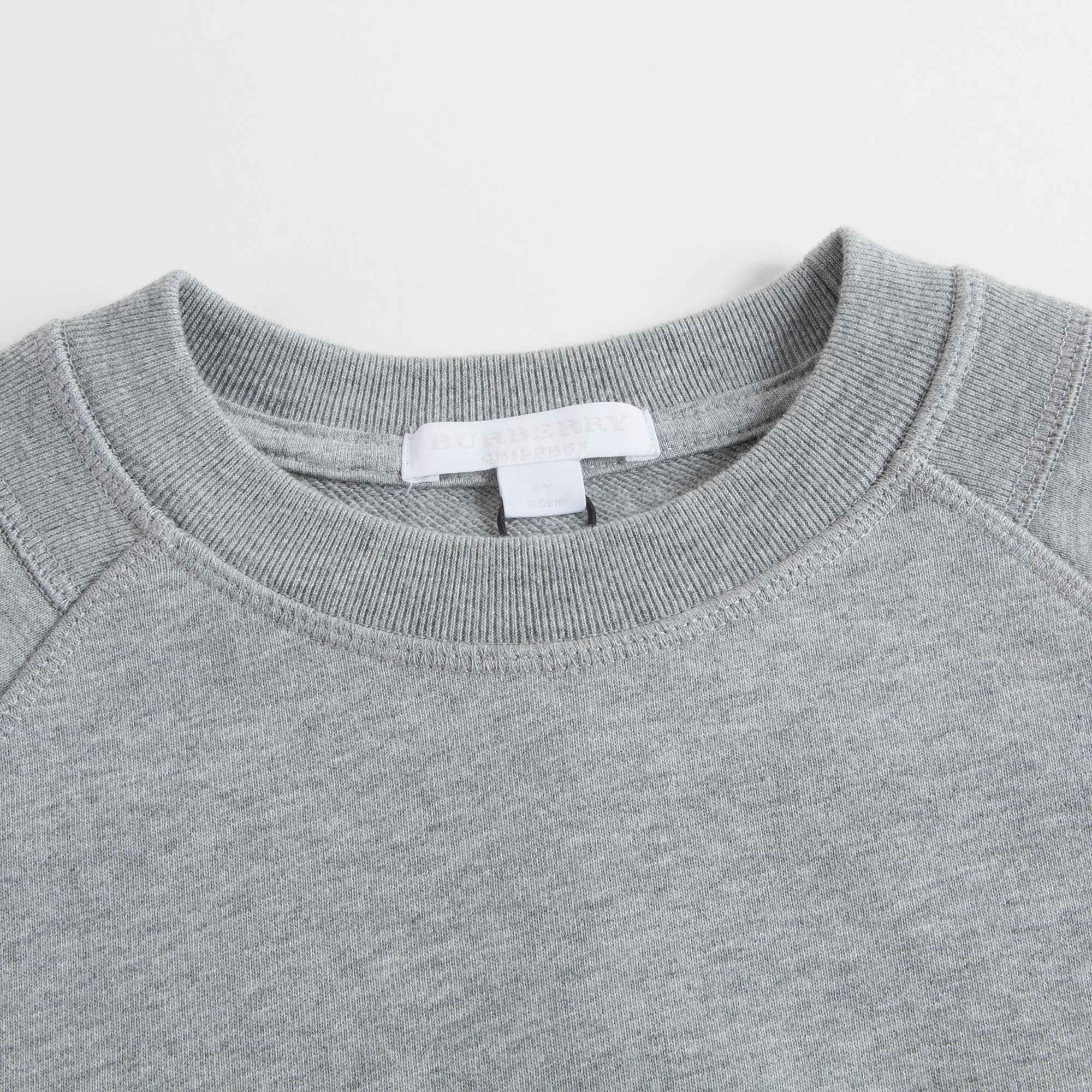 Girls Grey Melange Cotton Sweatshirt