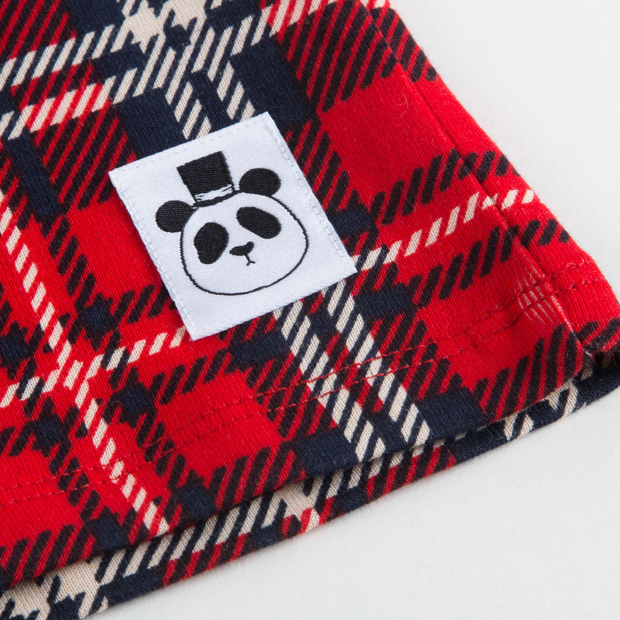 Girls Red Check Organic Cotton T-shirt