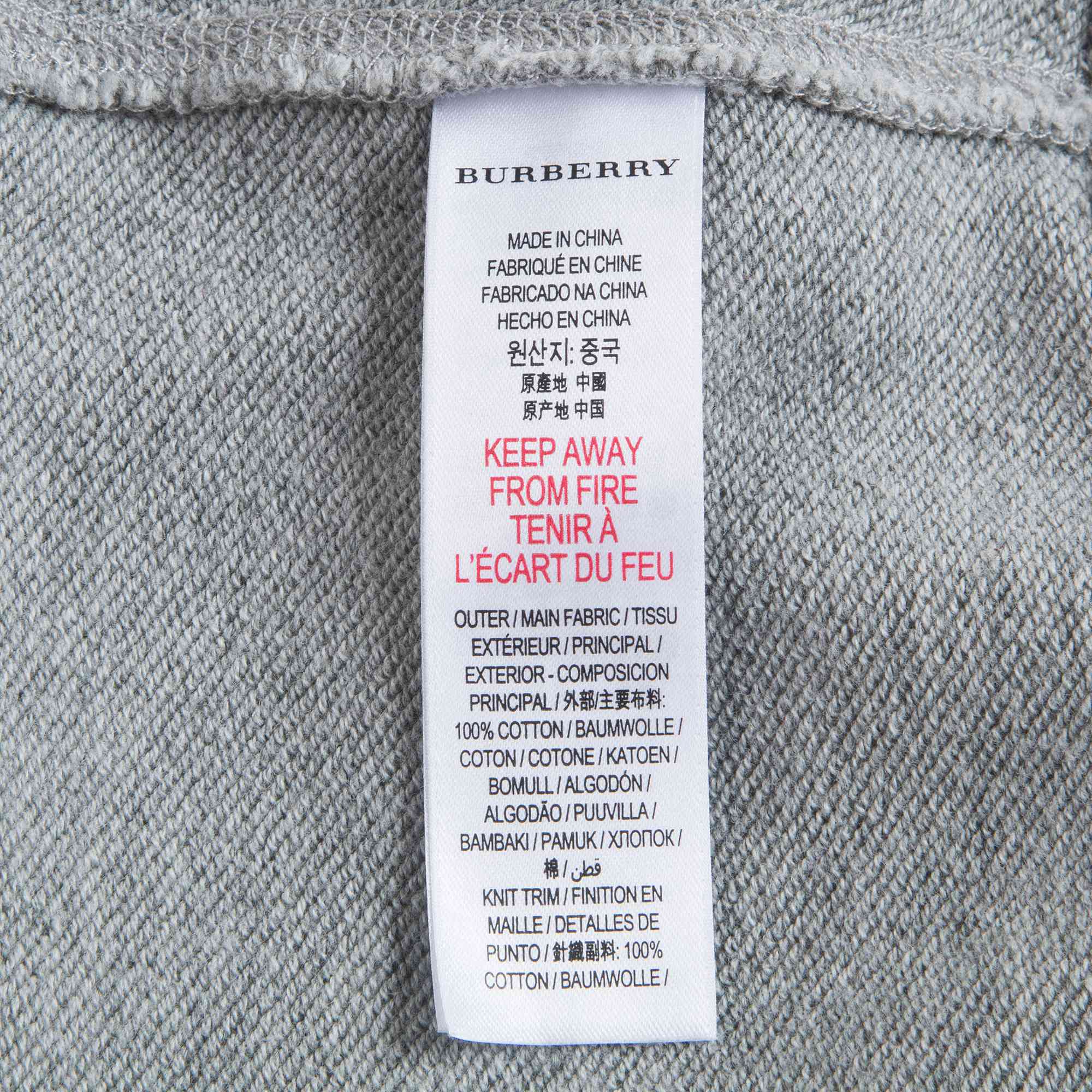 Girls Grey Melange Cotton Sweatshirt