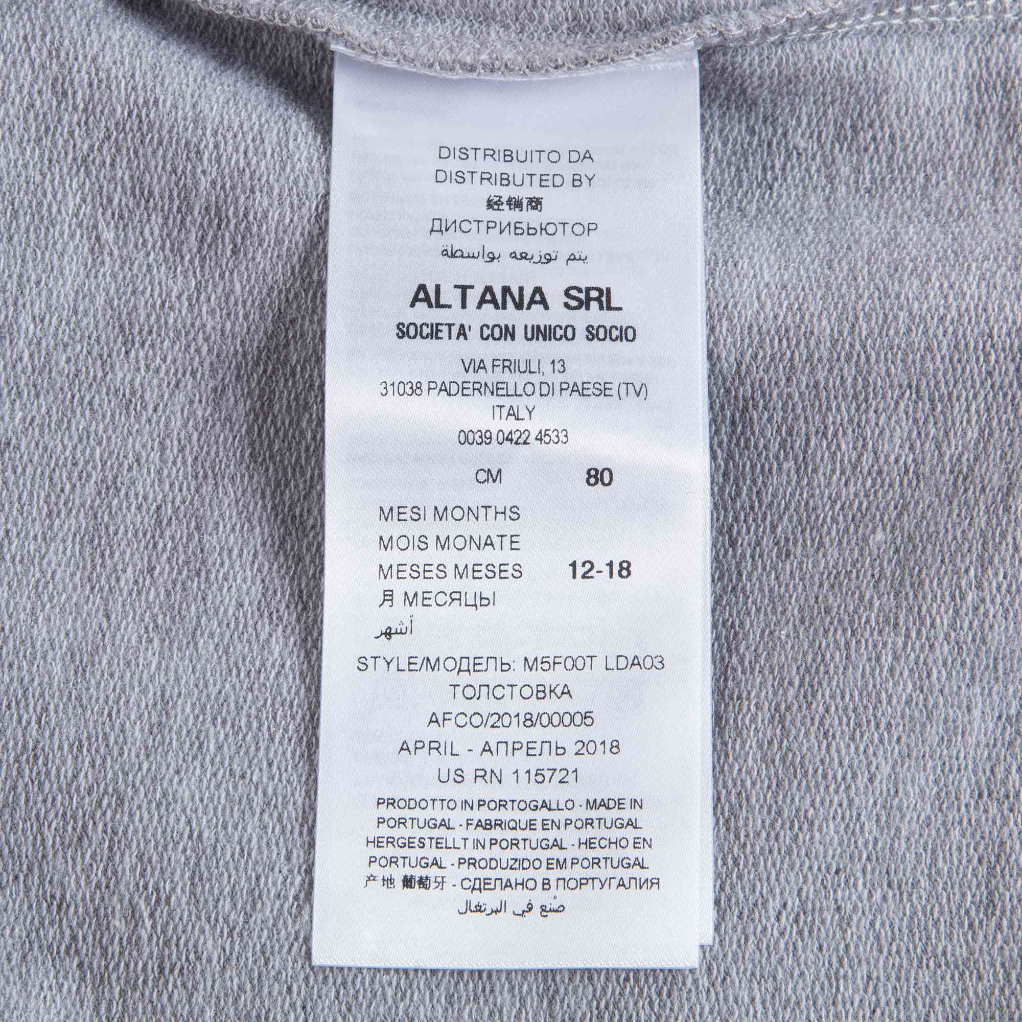 Baby Melange Grey Cotton Sweatshirt