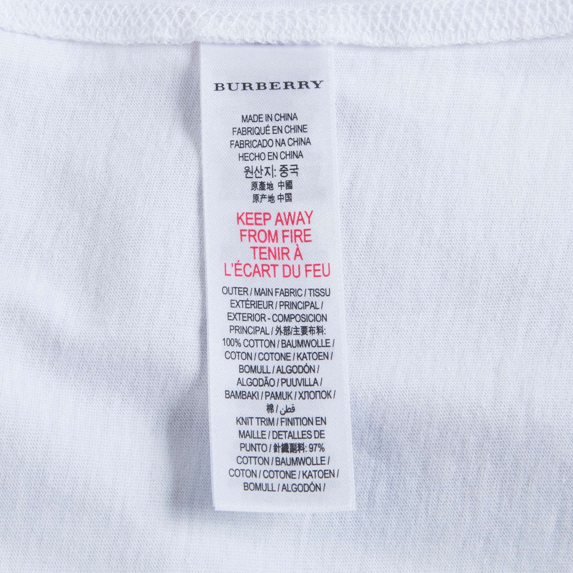 Baby Girls White Cotton T-shirt