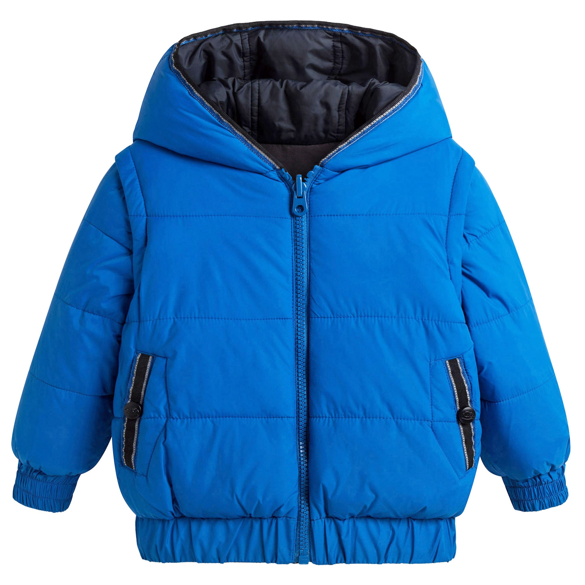 Boys Black & Blue Reversible Cotton Jacket